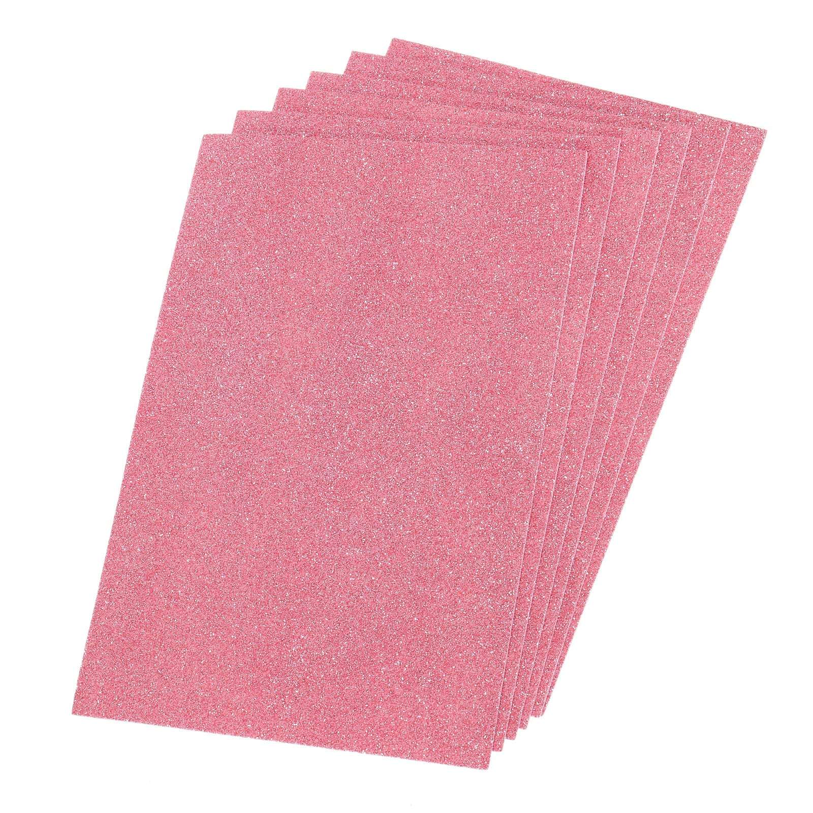 PATIKIL Glitter EVA Foam Sheets Soft Paper Non-Adhesive 11.8 x 7.8 Inch Pink for DIY Projects Pack of 5 1