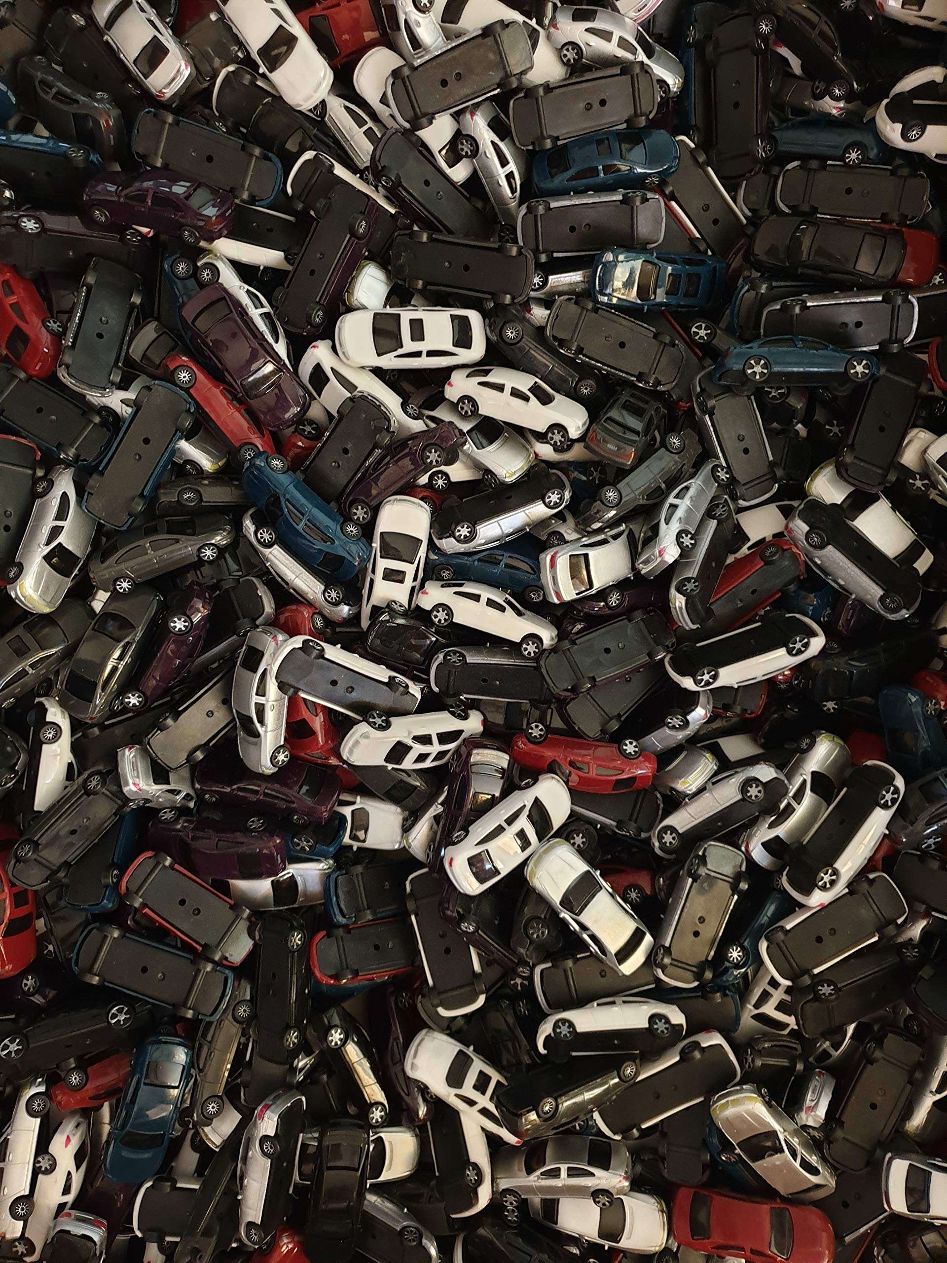 Kaushalya Miniatures Scale Model Plastic Car 1:200 100 Pieces (Wheels Do Not Roll, Multicolour) 1