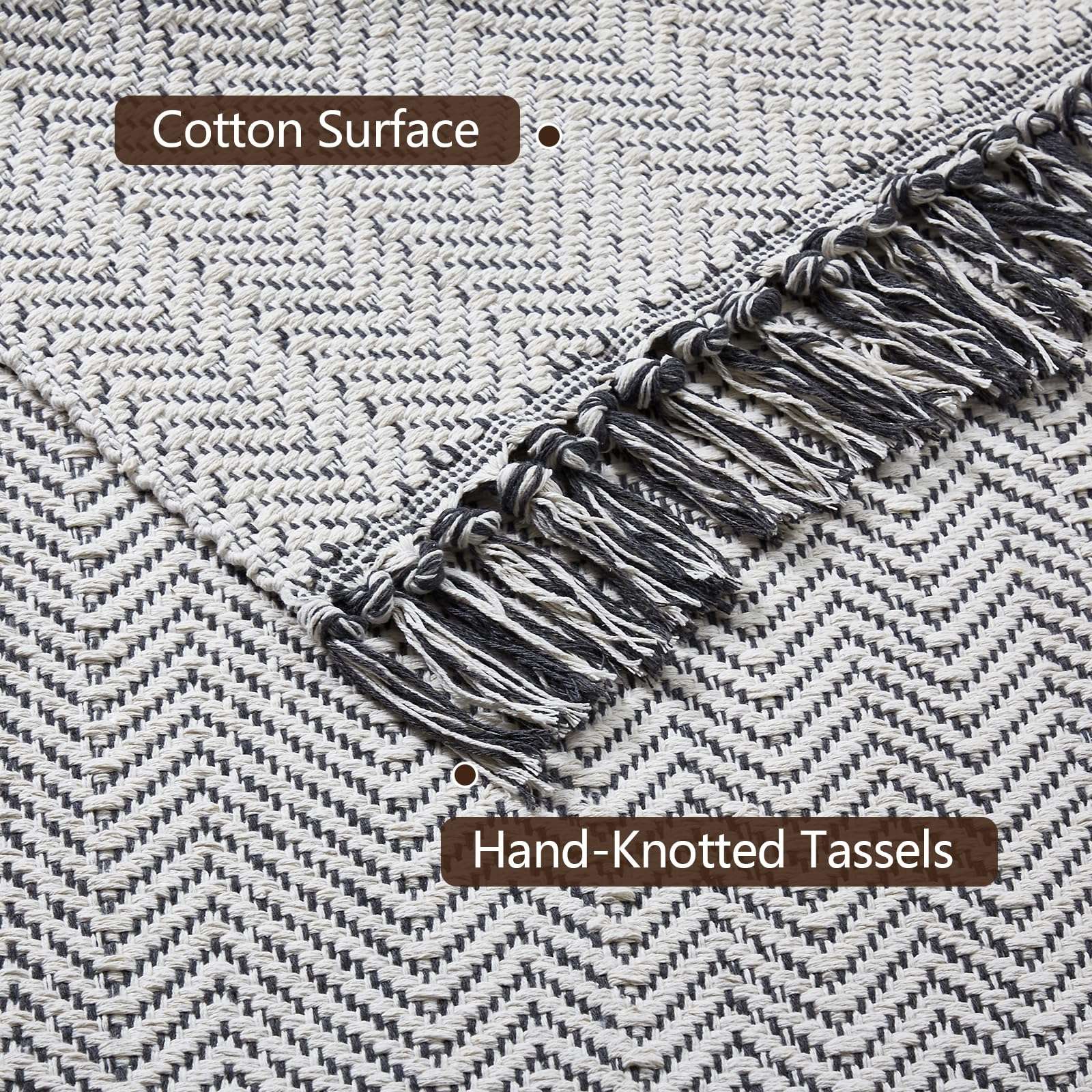 Sainthinn Rugs for Living Room, Modern Versatile Living Room Rug, Woven Rugs for Bedroom with Hand Knotted Tassels, Anti-Shedding Bedroom Rug with Firm Edges, 3x5 Rug for Living Rooms, Dining Rooms 2