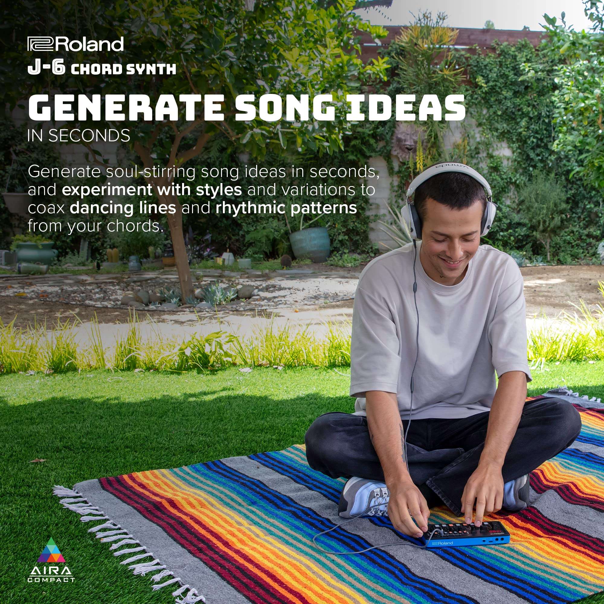 Roland AIRA Compact J-6 Portable Song Creation Machine with Professional Sound and Features | JUNO-60 Synth Engine & Presets | Chord Sequencer | Effects 6