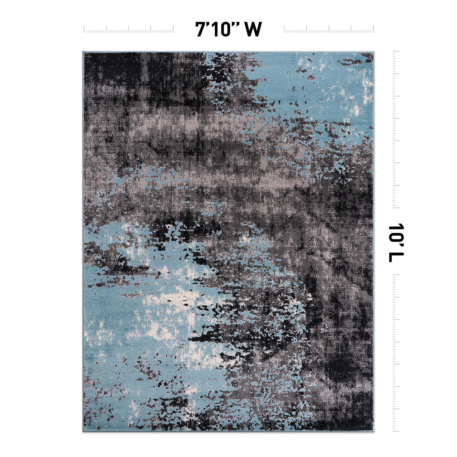 Rugshop Contemporary Abstract Splash Non Shedding Soft Ideal for Living Room,Bedroom,Kitchen Runner Rug 2' x 7' Yellow 2