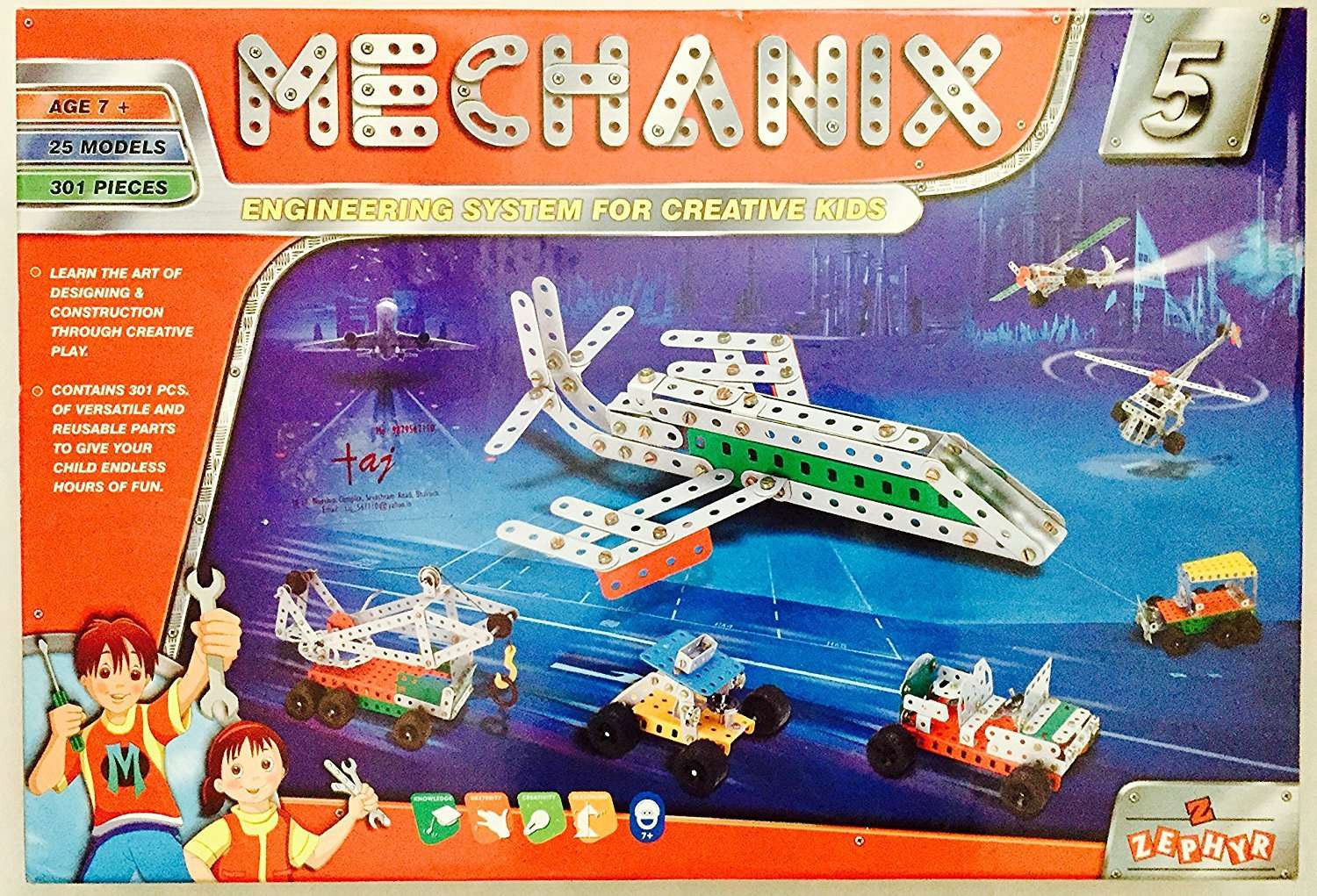 MECHANIX Metal-5 Play Set,Construction Skills,Multicolor, 301 Pcs 1