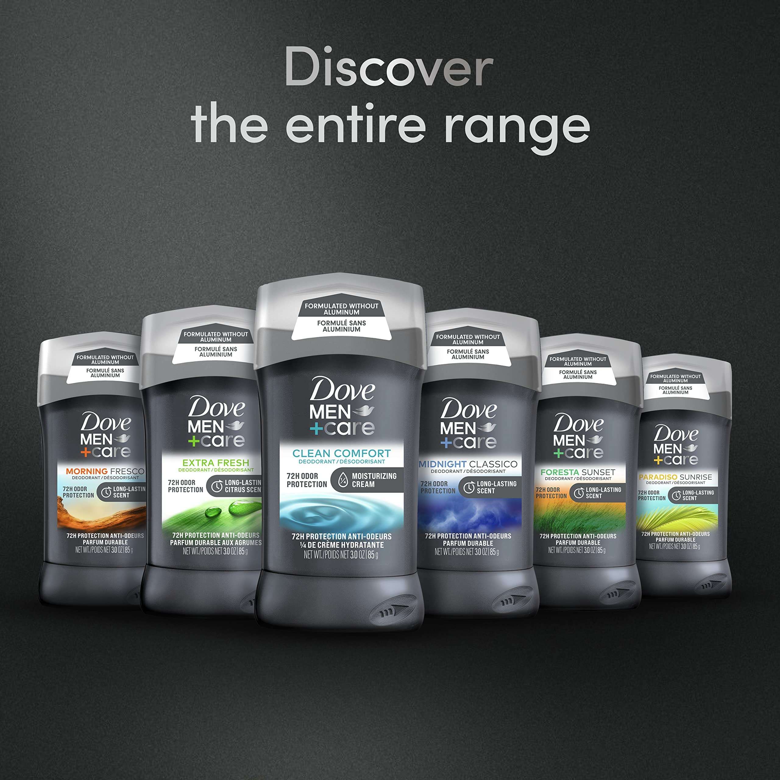 Dove Men+Care Deodorant Stick for Men Clean Comfort Aluminum Free 72-Hour Odor Protection Mens Deodorant with 1/4 Moisturizing Cream 3 oz 5