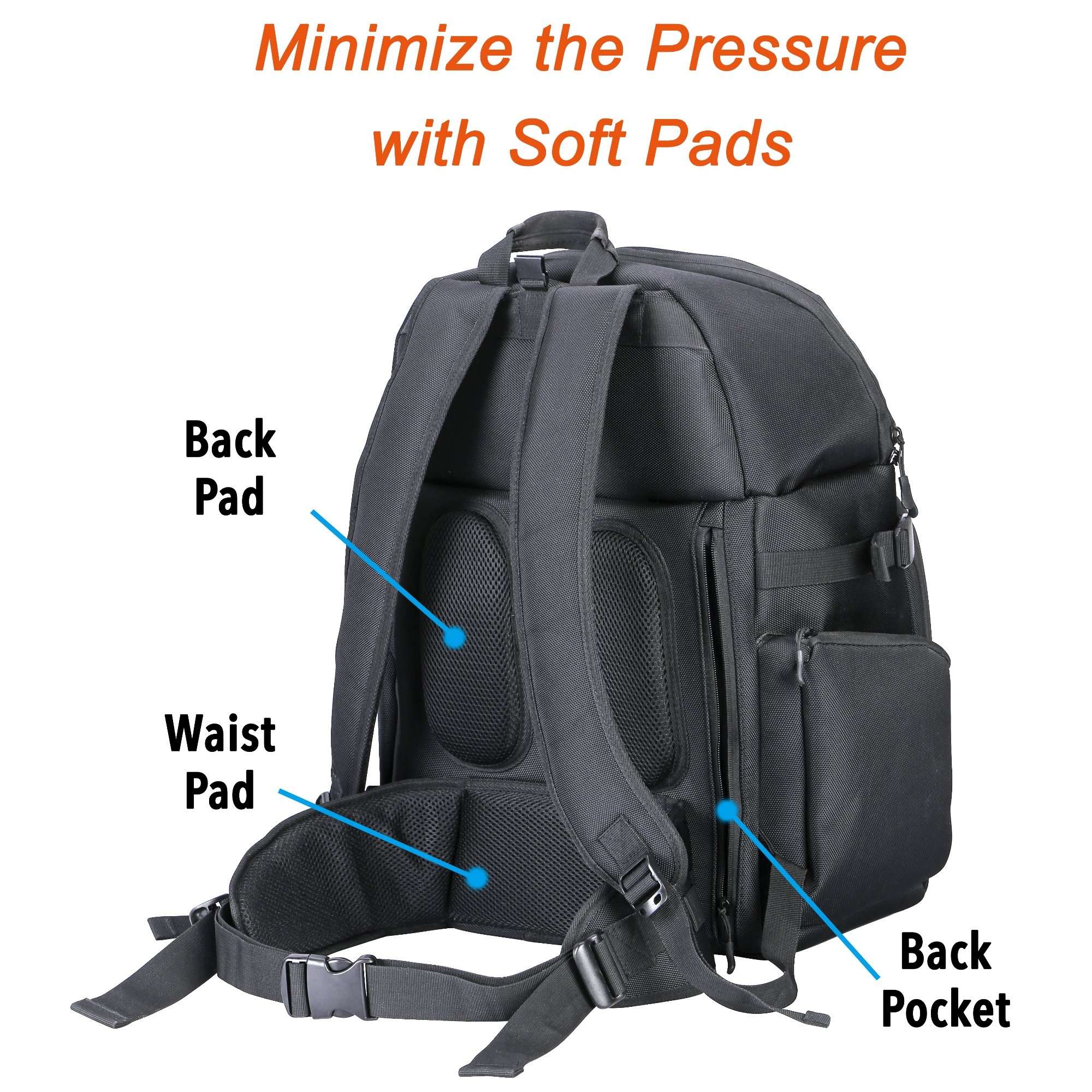 Lykus DBP-100U Water Resistant Travel Backpack for DJI Phantom 4 / 4 Pro and Phantom 3 5