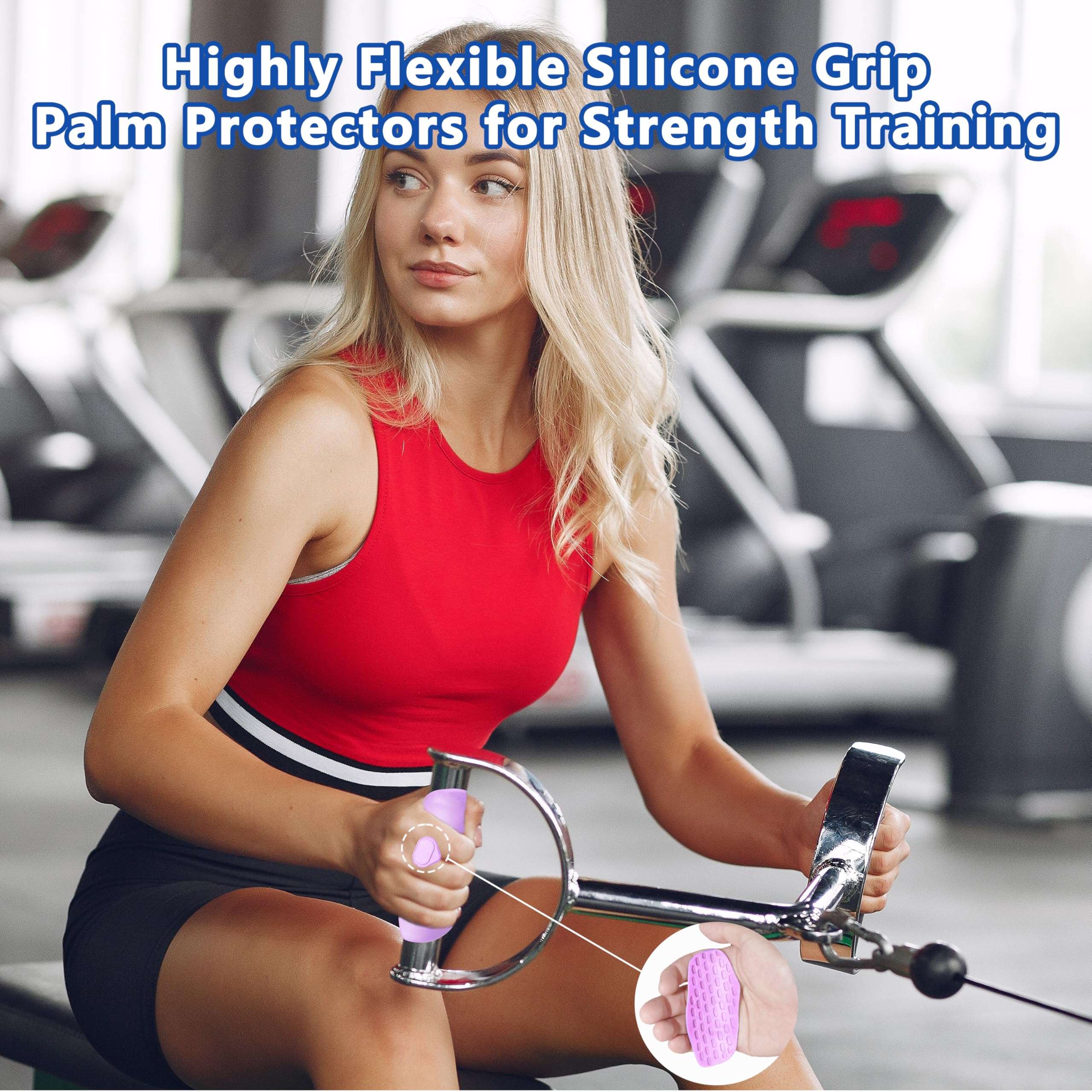 Epritliber Silicone Gym Grips for Weight Lifting,Workout Gloves for Men Alternative,Anti Slip Gym Workout Grip for Women,Rubber Gym Hand Grips-Weightlifting Grips Pad for Ryptfit,Training 4