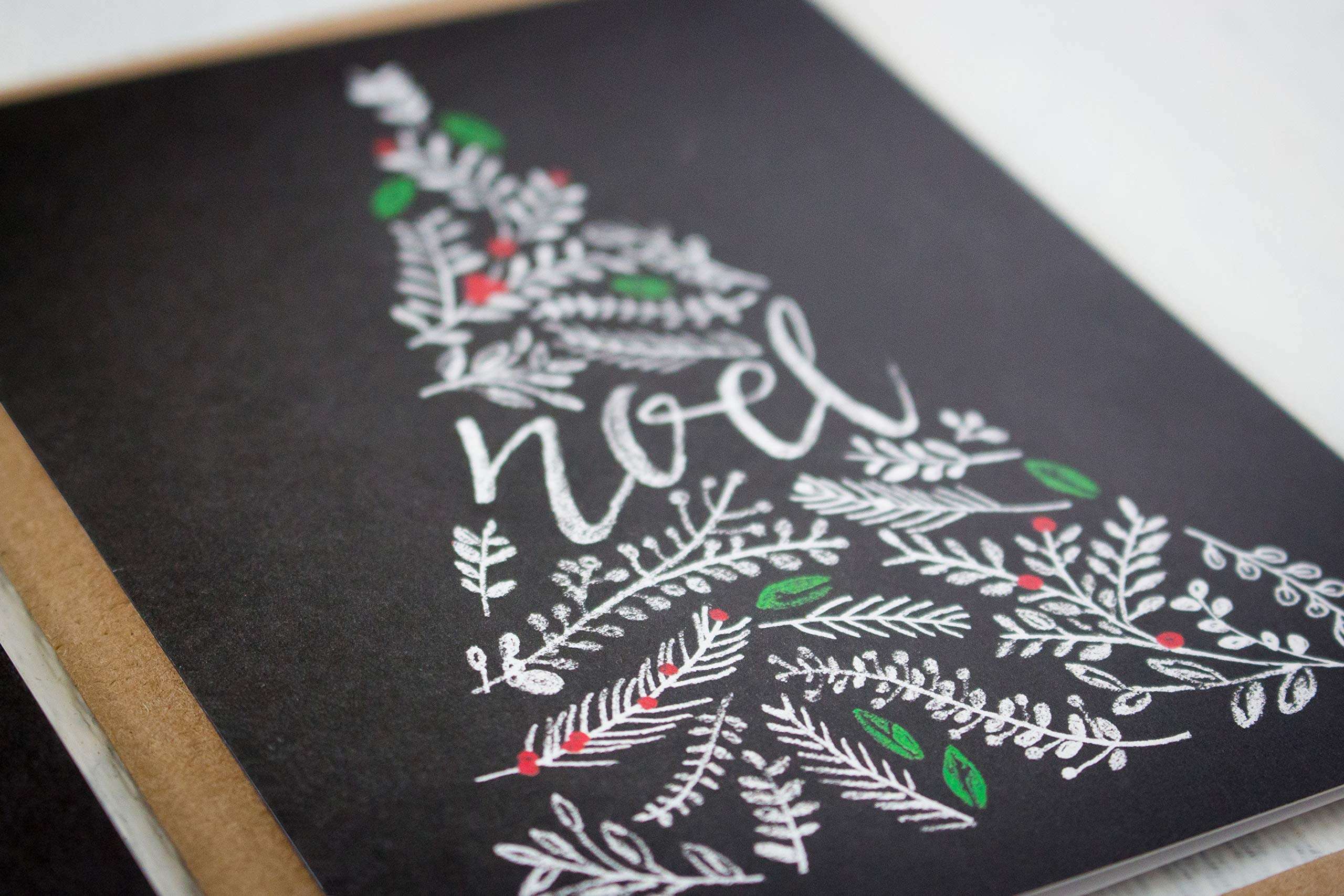 Christmas Cards Boxed Set: Chalk Art Holiday Card Pack (Premium Christmas Card Box Set + Kraft Envelopes) - 4 Unique Assorted Chalkboard Designs - Proudly Made in The USA by Palmer Street Press (36) 6