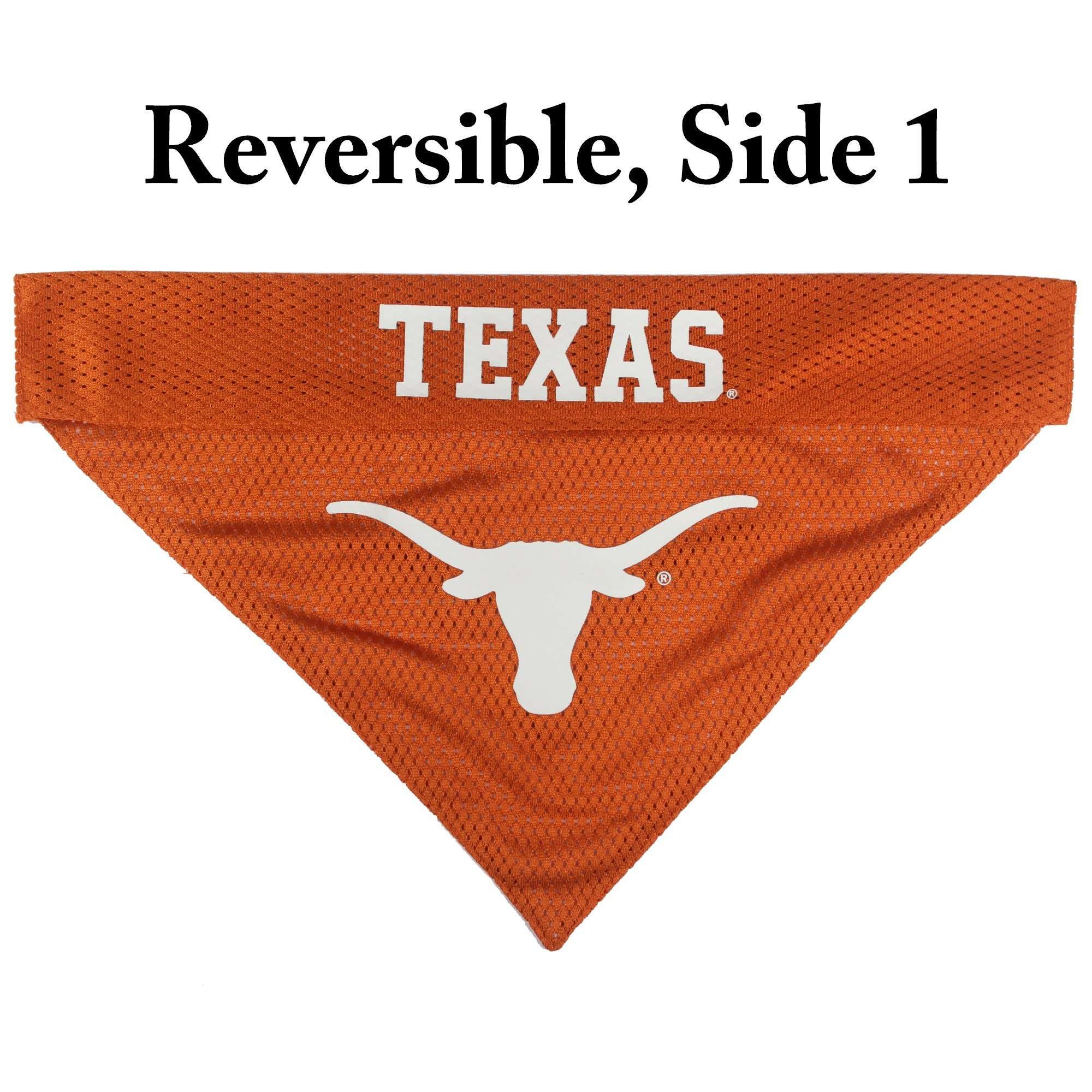NCAA Dog Bandana - Texas Longhorns Reversible PET Bandana. 2 Sided Sports Bandana with a Premium Embroidery Team Logo, Small/Medium. - 2 Sizes & 50 College Teams Available 3