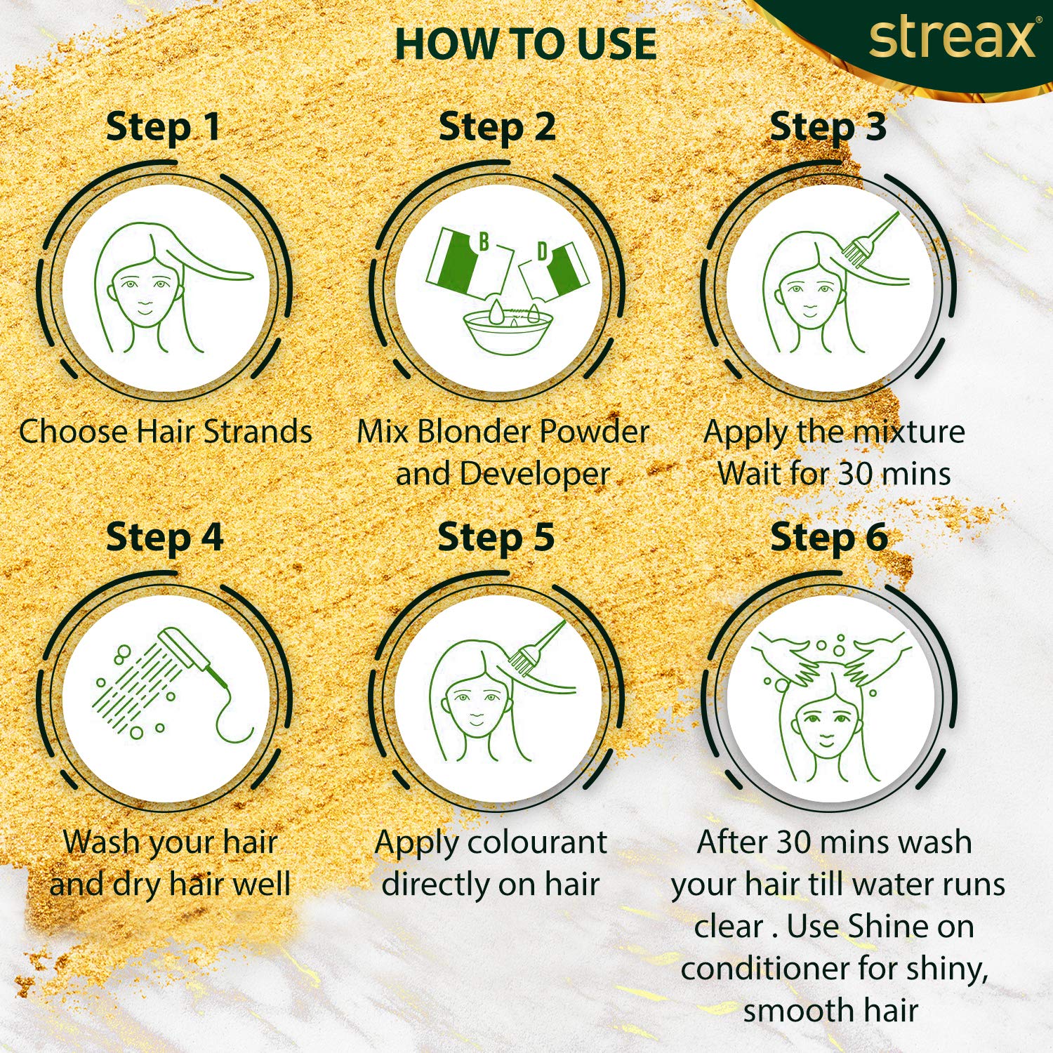 Streax Ultralights Highlighting Kit-Coffee Collection-Hazel Brown,120ml x Pack of 4 6