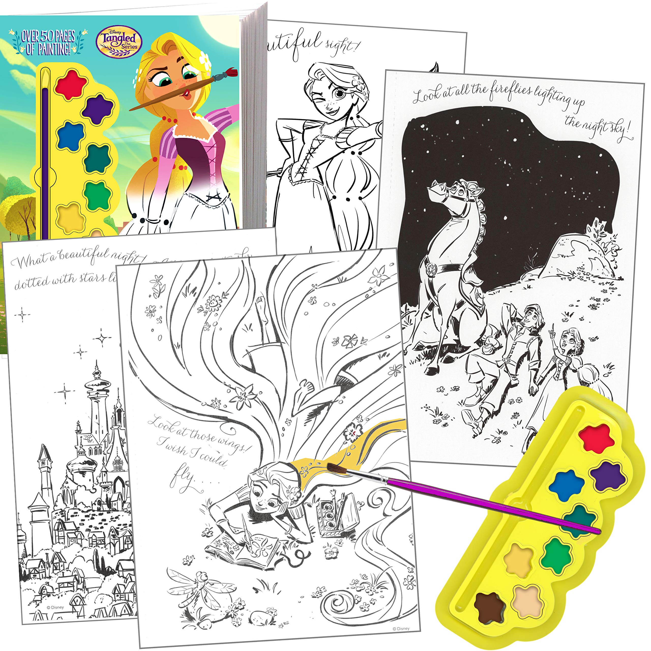 Disney Coloring Book and Stickers Gift Set - Bundle Includes Gigantic 192 pg Disney Coloring Book, Disney Stickers, and 2-Sided Door Hanger in Specialty Gift Bag (Pink Disney Princess) 4