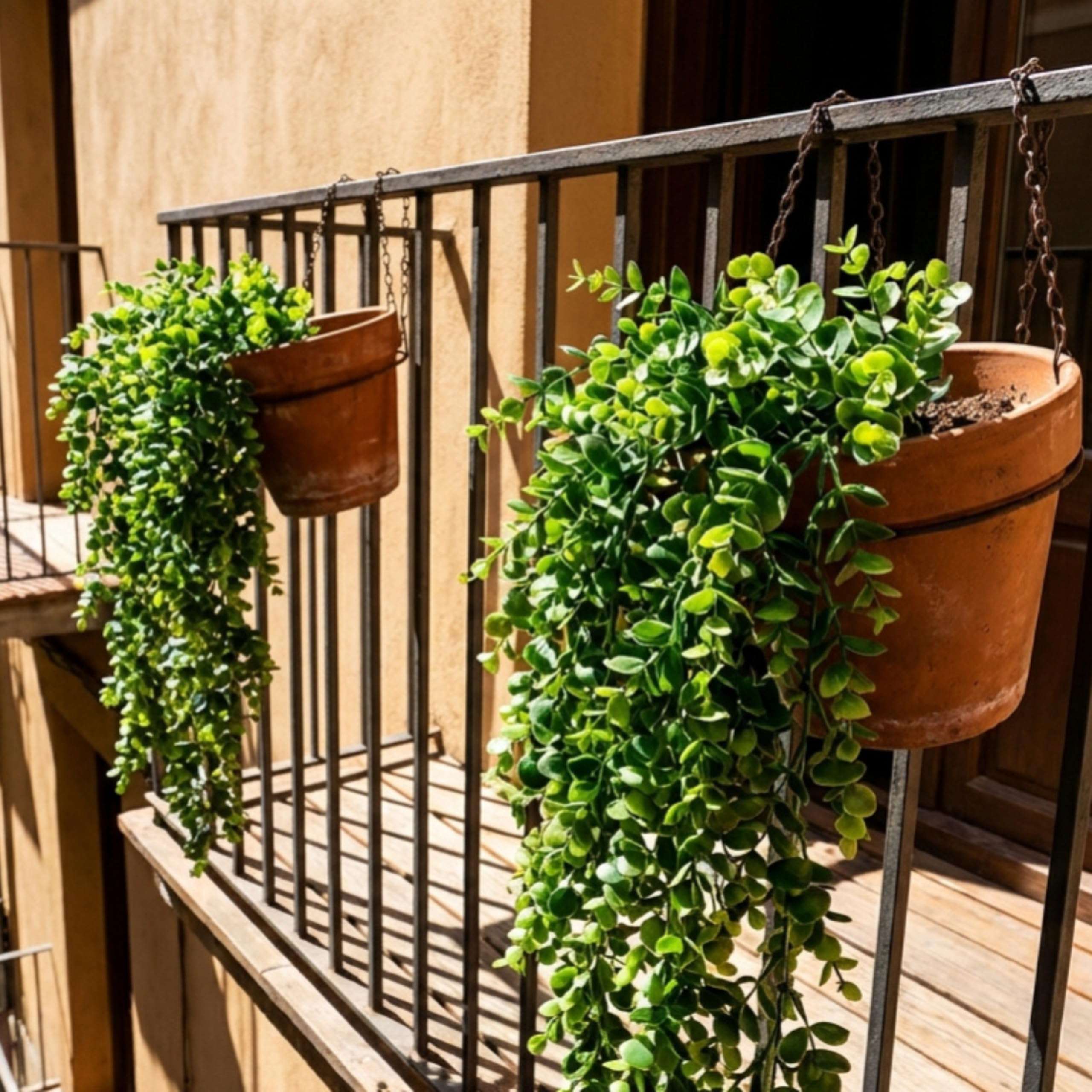 Dekorly 2 Pack Artificial Plants Artificial Hanging Plants Faux Eucalyptus Leaf Greenery Fake Hanging Eucalyptus Plant for Wall House Room Patio Indoor Outdoor Home Shelf Office Decor(Green) 5