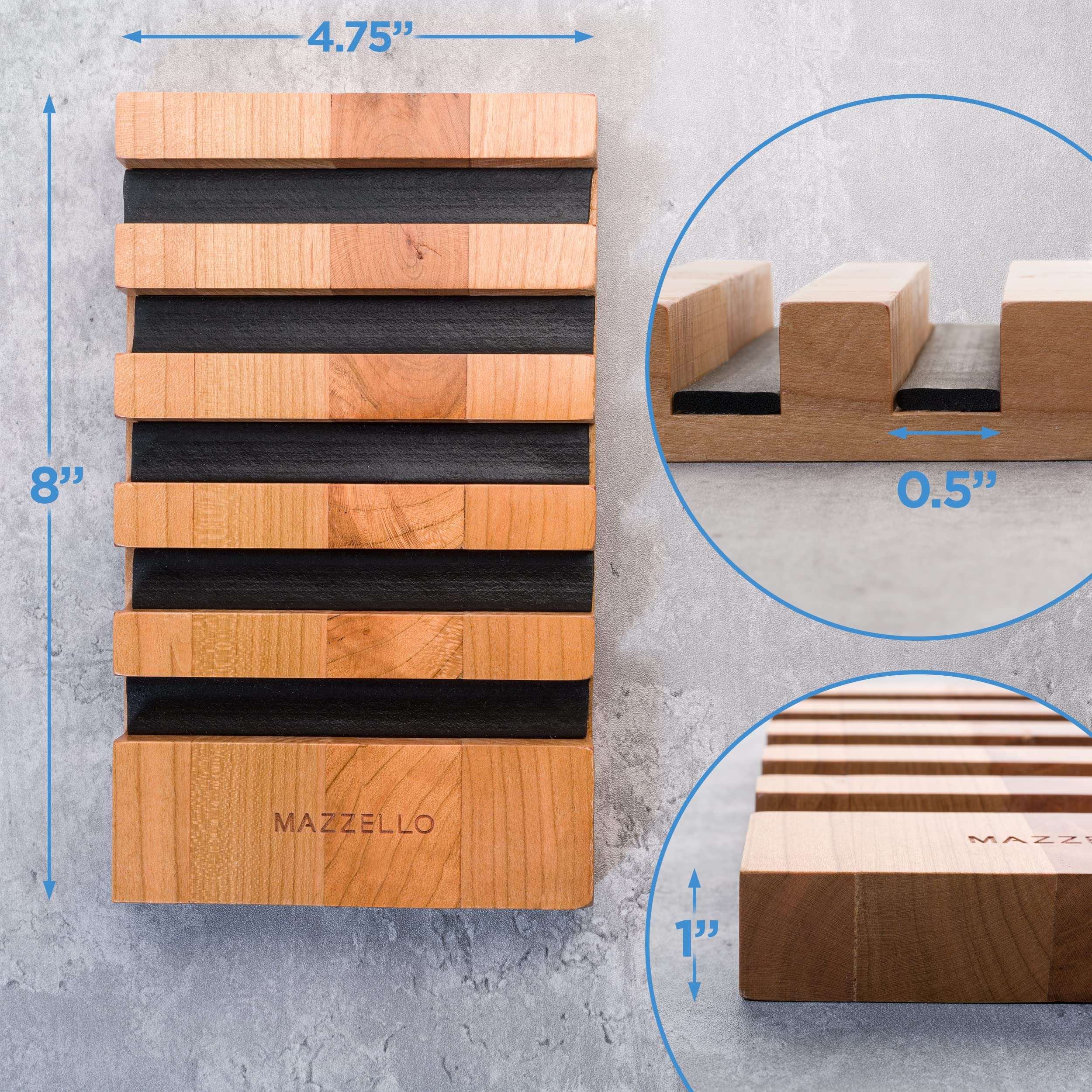 Mazzello Wood Phone Stand: Phone Caddy, Wooden Phone Holder, Cell Phone Holder, Wooden Docking Station Organizer, Device Charging Station Organizer. Wooden Phone Charging Station Organizer 6