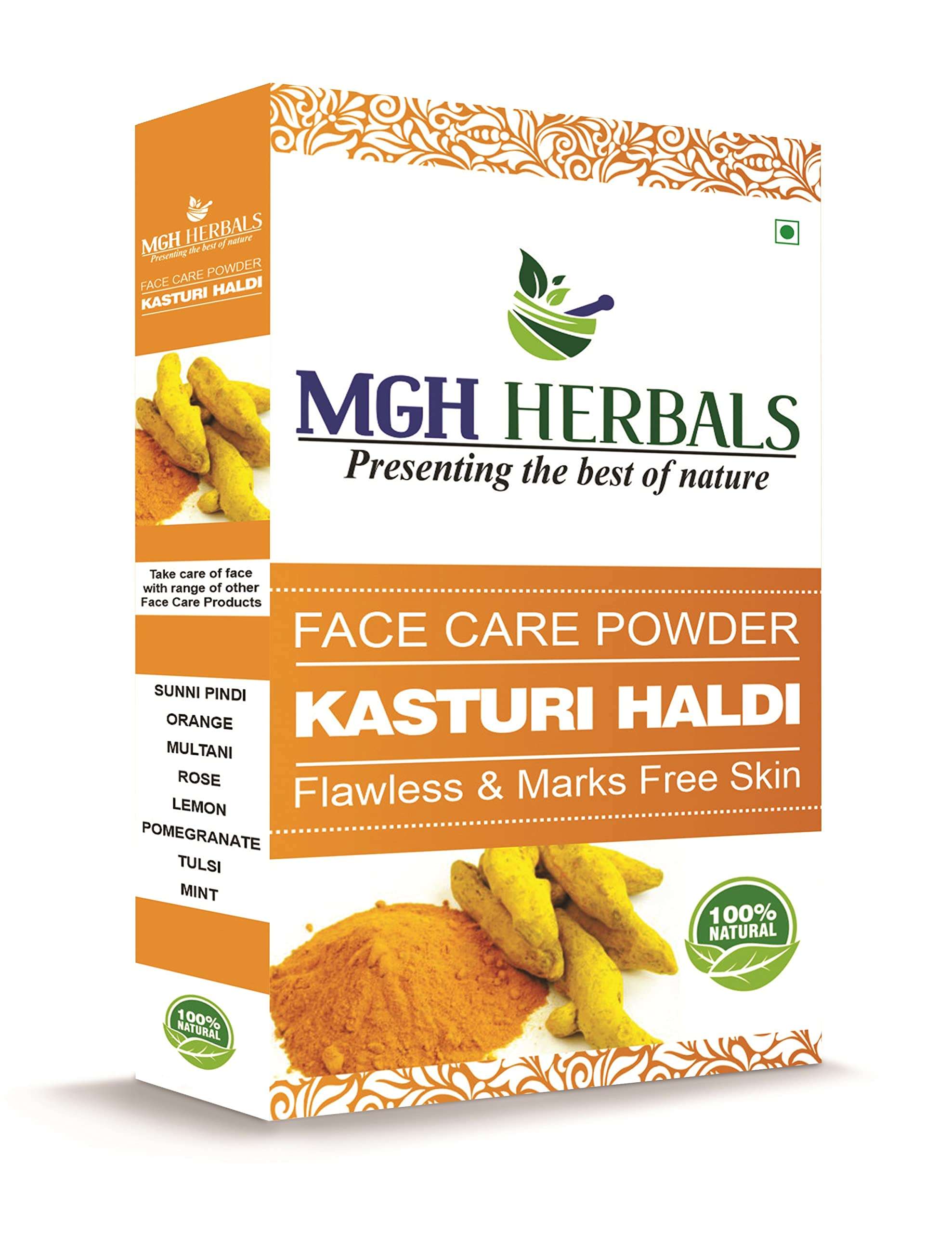 MGH Herbals Organic Kasturi Haldi Powder for face beauty (100 grams) | Wild turmeric powder for glowing skin| Kasturi Manjal | 100% Natural, Chemical-free, Perseverative-free, Non-GMO) 1