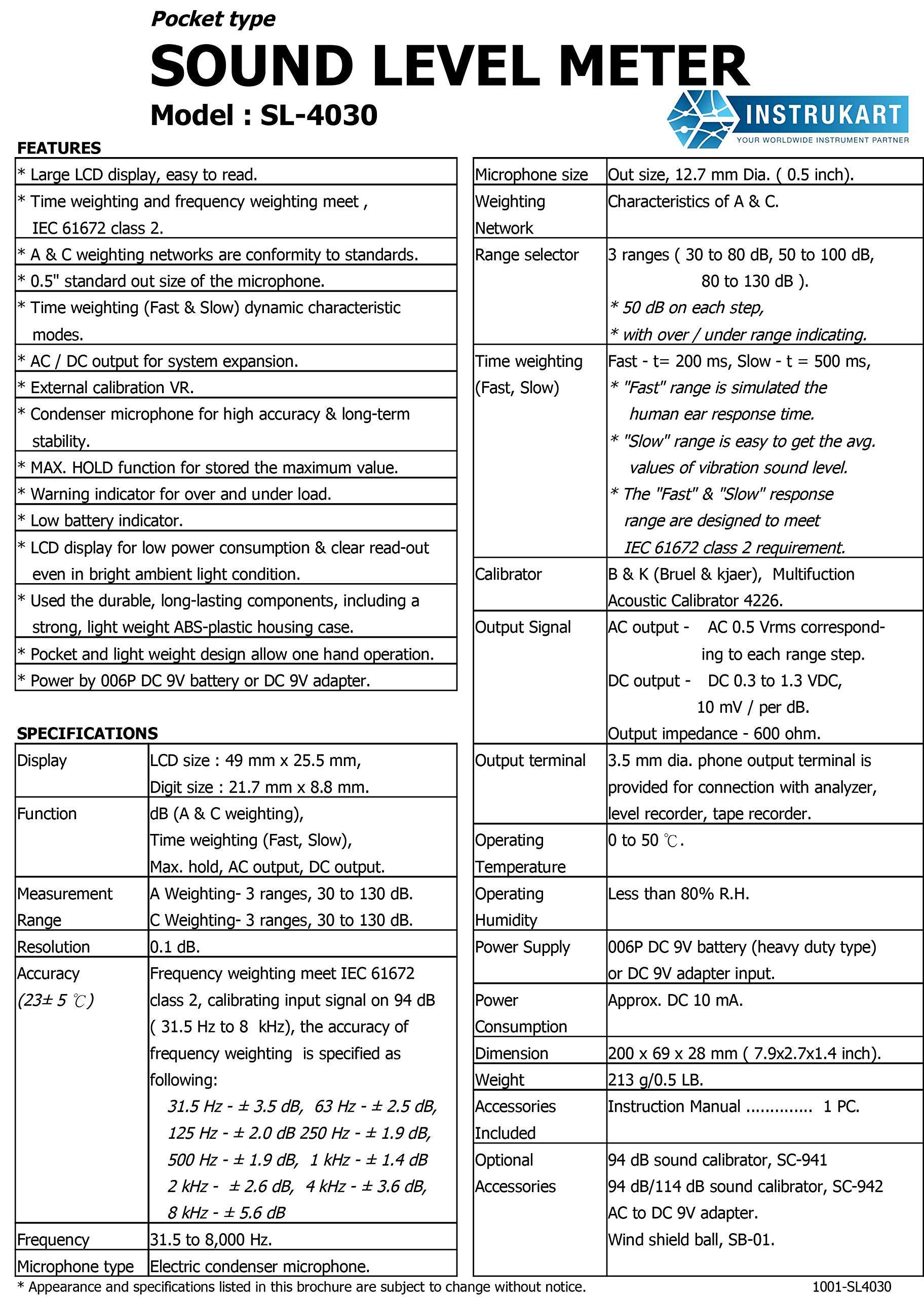 Lutron Sl-4030 Electronic Sound Level Meter 5