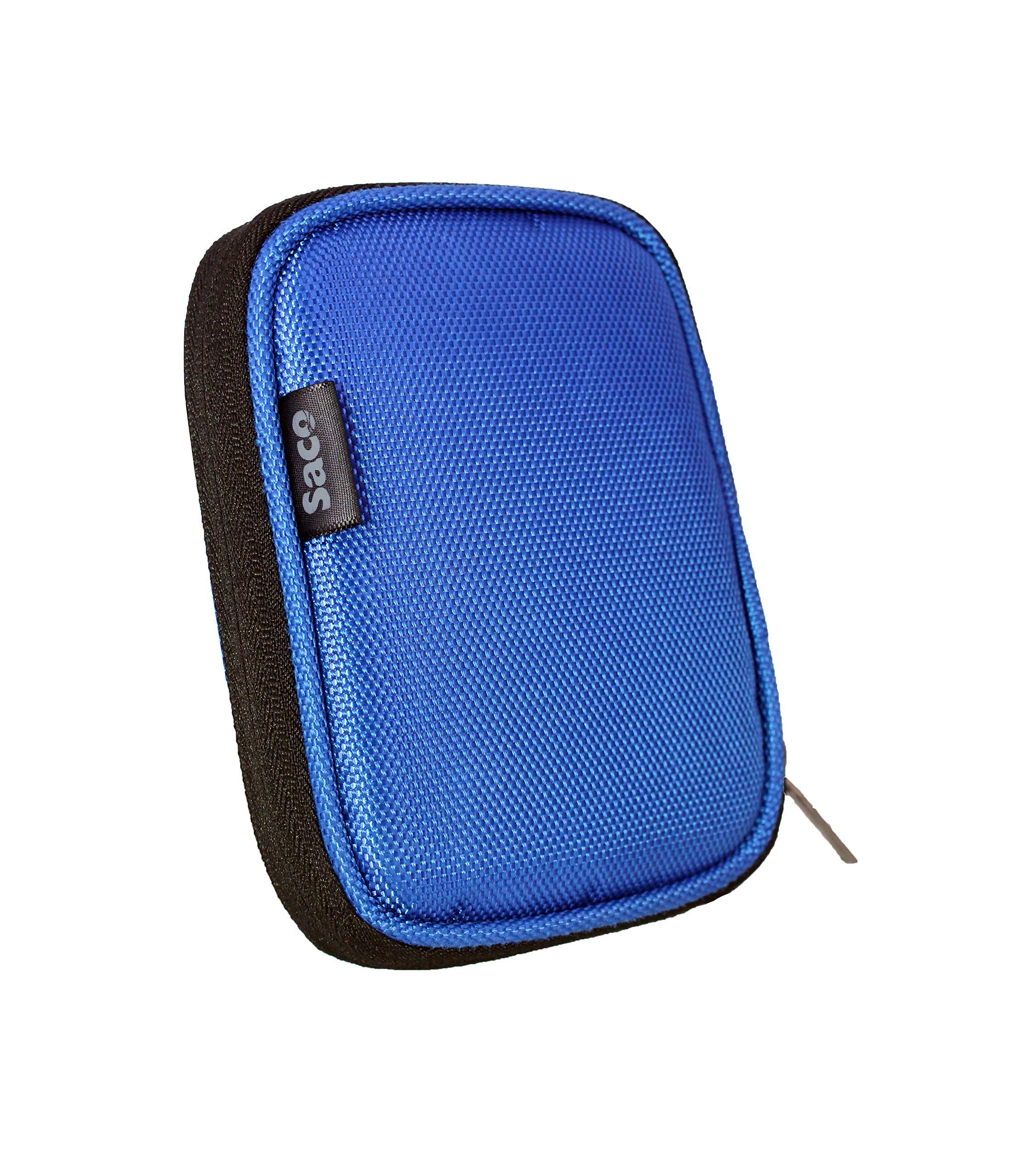 Saco External Hard Disk Protector Pouch Cover for Transcend TS1TSJ25M3G HDD 1TB StoreJet - (Blue) 1