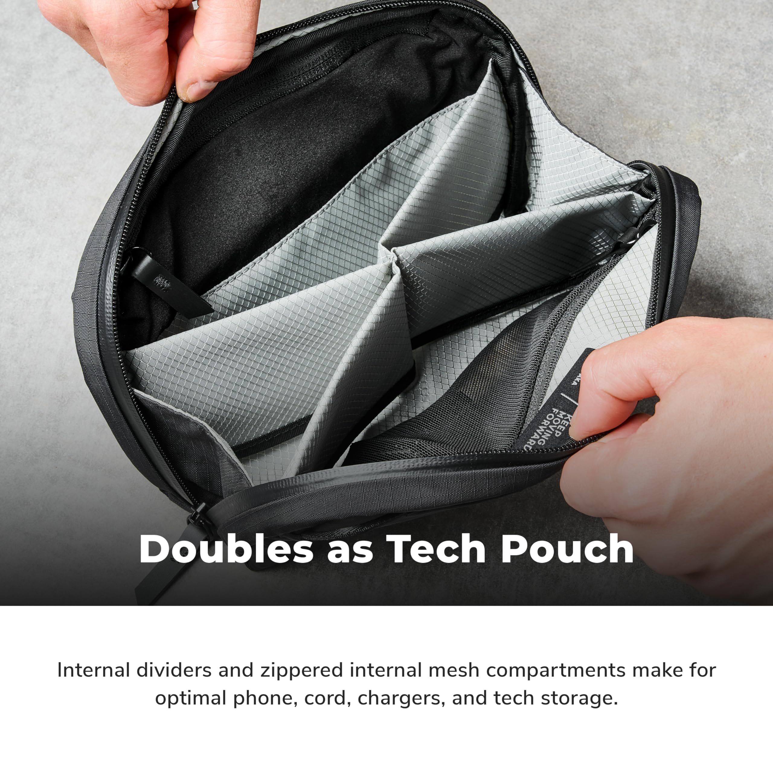 ALPAKA Toiletry Bag - Detachable Wrist Strap - 2 Internal Dividers and 2 Mesh Pockets - Doubles as Tech Pouch - Optimally Sized Accordion-Style Toiletry Bag For Men and Women, Black 6