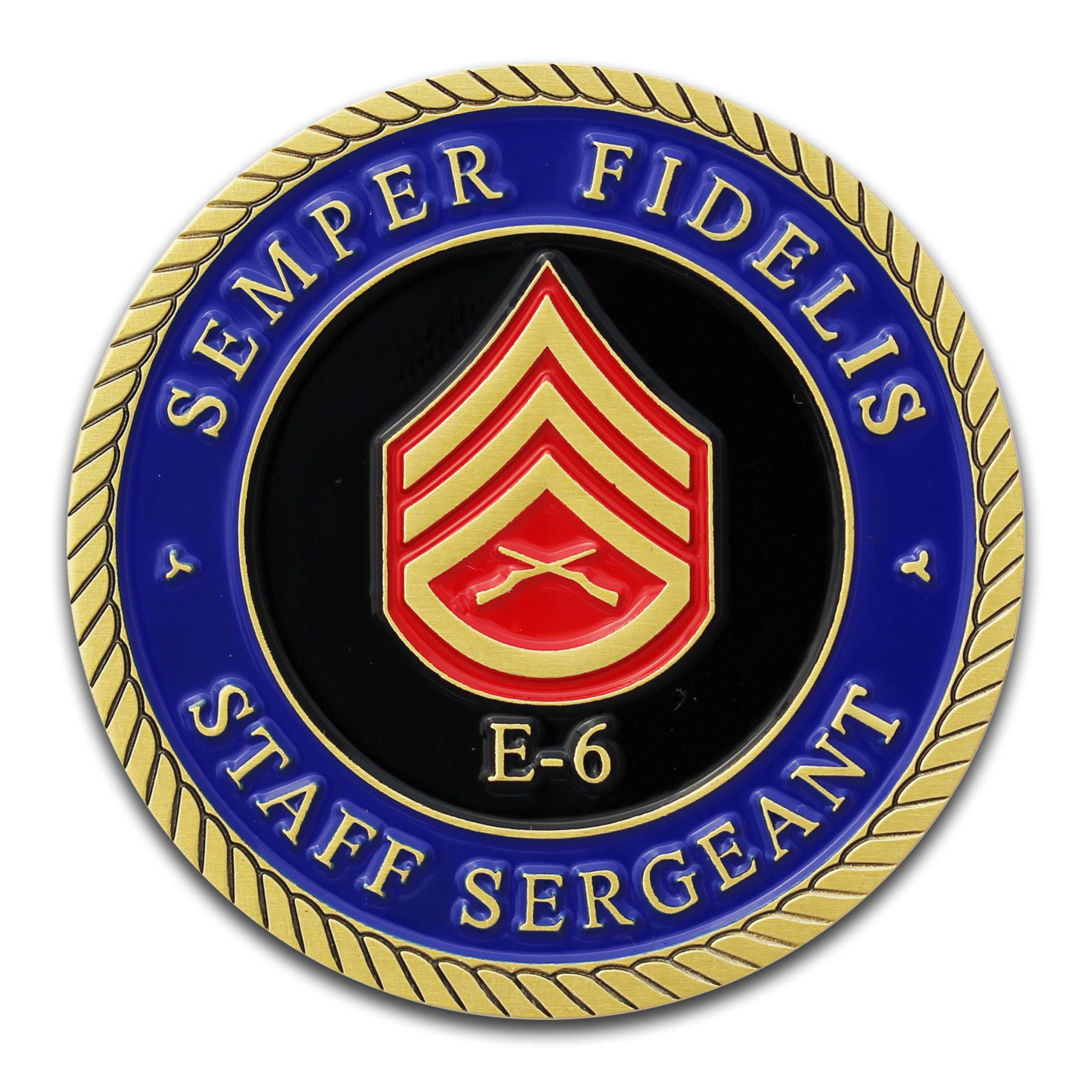 Marine Corps E6 Challenge Coin! USMC SSgt Rank Military Coin. Staff Sergeant Challenge Coin! Designed by Marines for Marines - Officially Licensed Product! 2