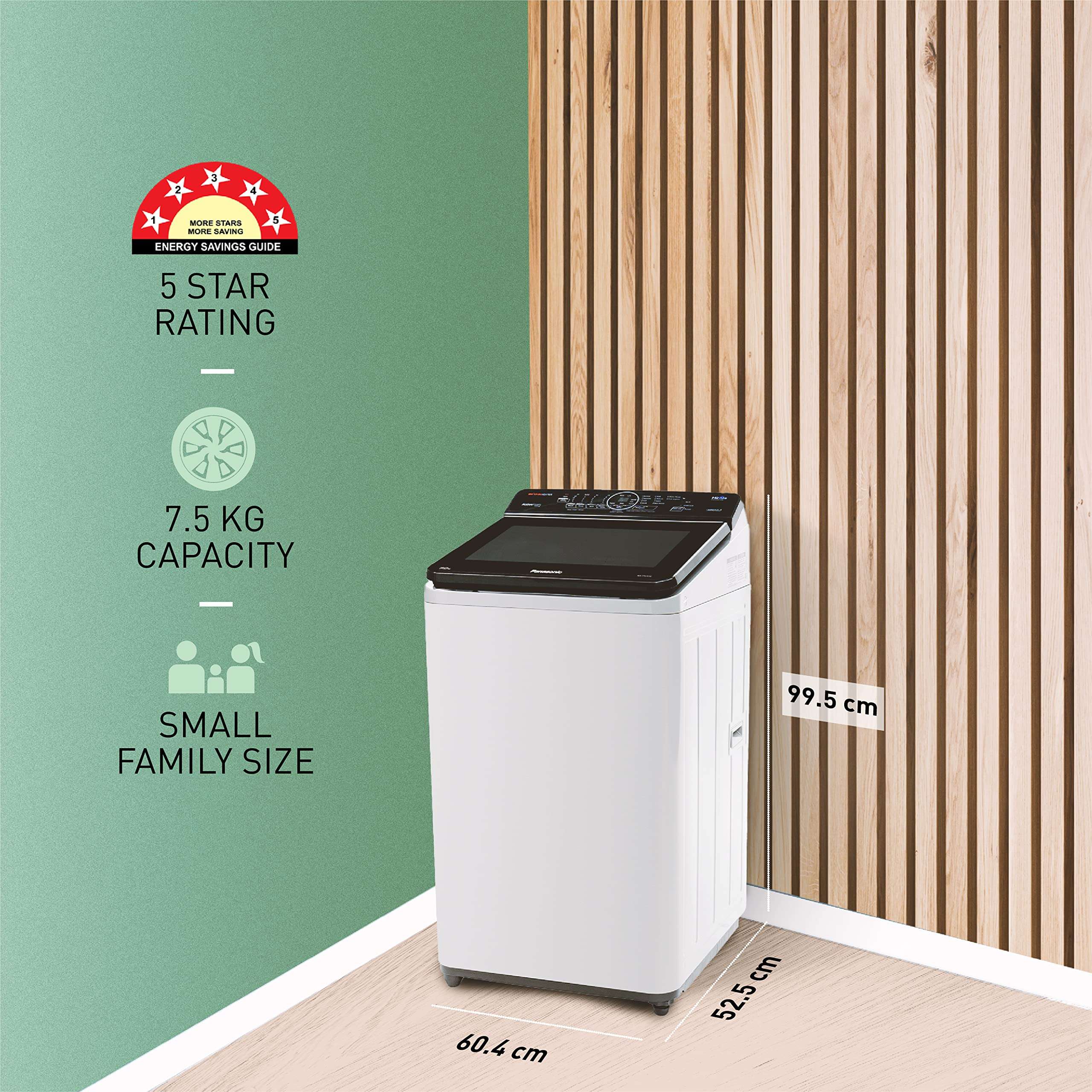 Panasonic 7.5 Kg Wifi Fully-Automatic Top Loading Smart Washing Machine (NA-F75A10MRB, Middle Free Silver, Compatible with Alexa) 4