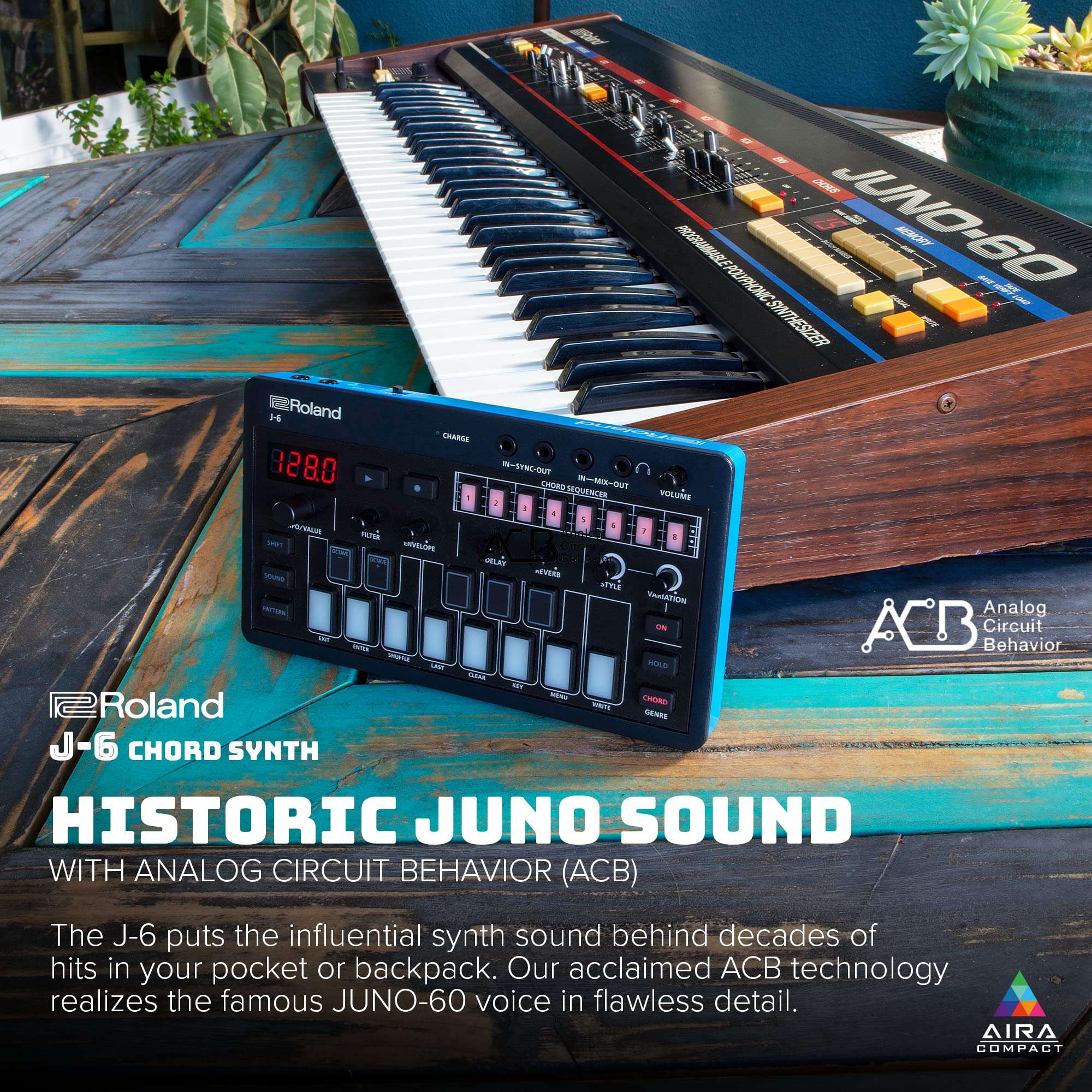 Roland AIRA Compact J-6 Portable Song Creation Machine with Professional Sound and Features | JUNO-60 Synth Engine & Presets | Chord Sequencer | Effects 5