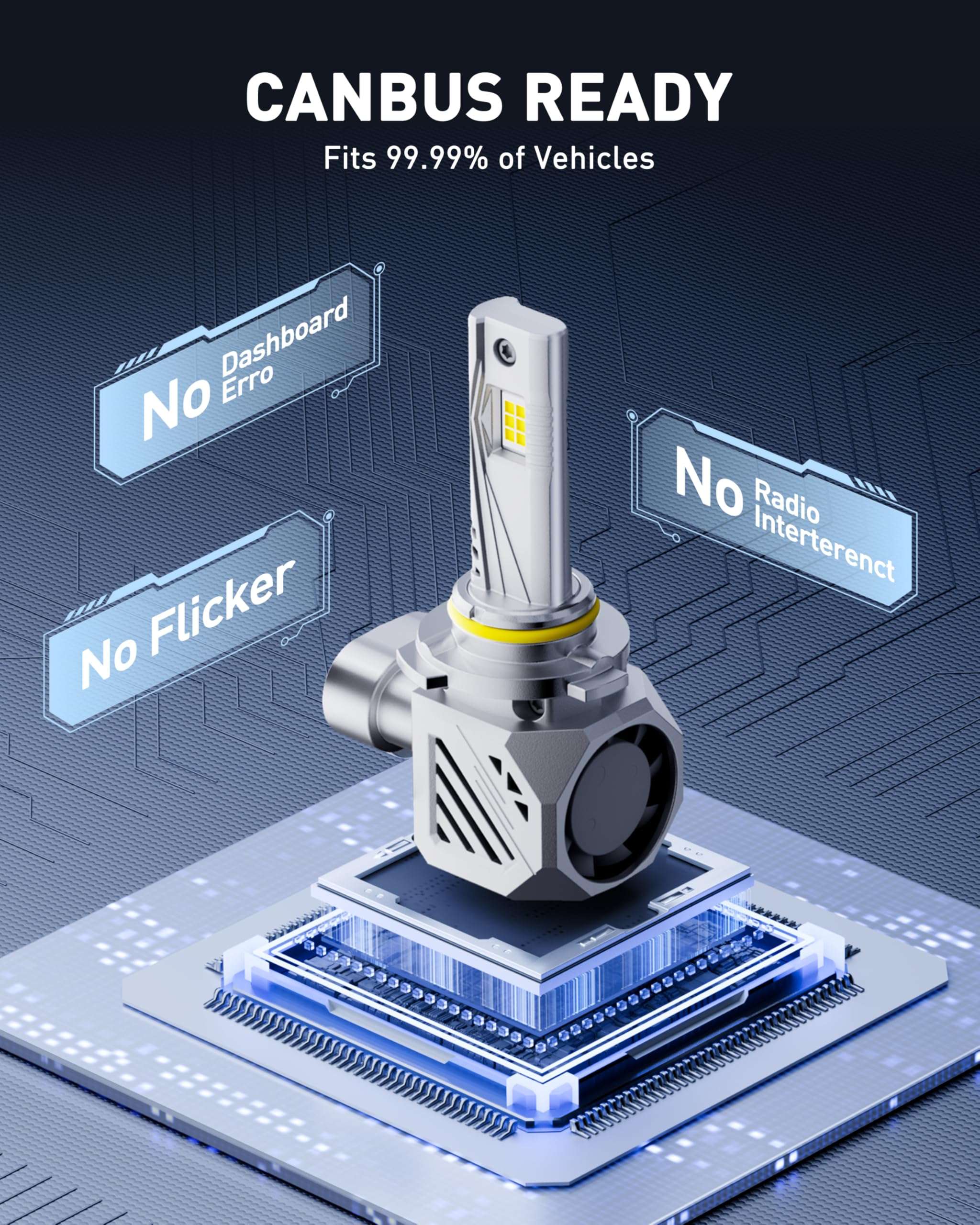 AUXITO 9006 LED Bulbs, 1000% Brighter, 3 Min Quick Install,Non-Polarity Plug and Play, 20 Years Lifespan, No Flicker, 99% Compatibility, Pack of 2 4