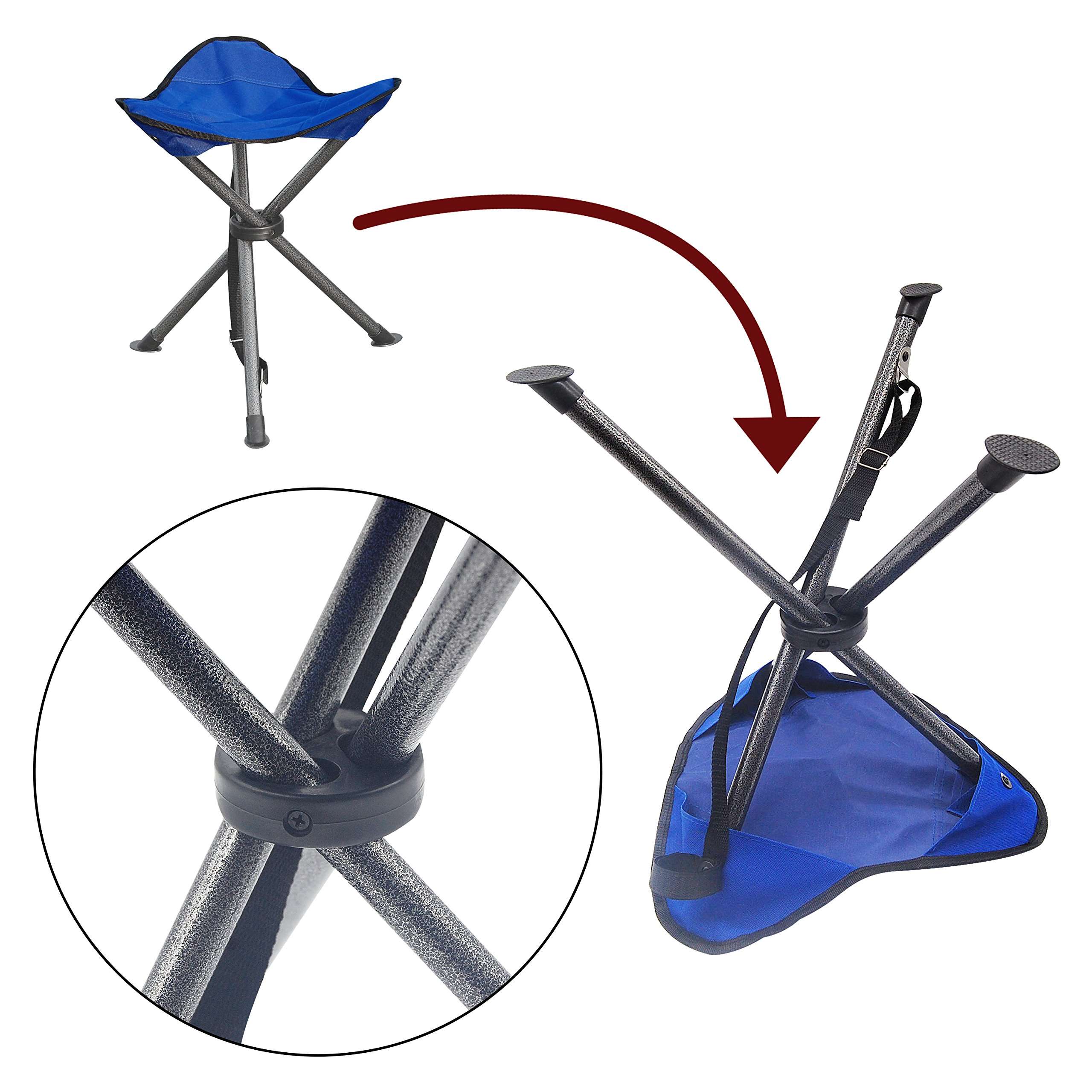 AGOOL Portable Folding Stool Outdoor Square Slack Chair Lightweight Heavy Duty for Camping Mountaineering Hiking Travel House-Using Recreation, Blue 5