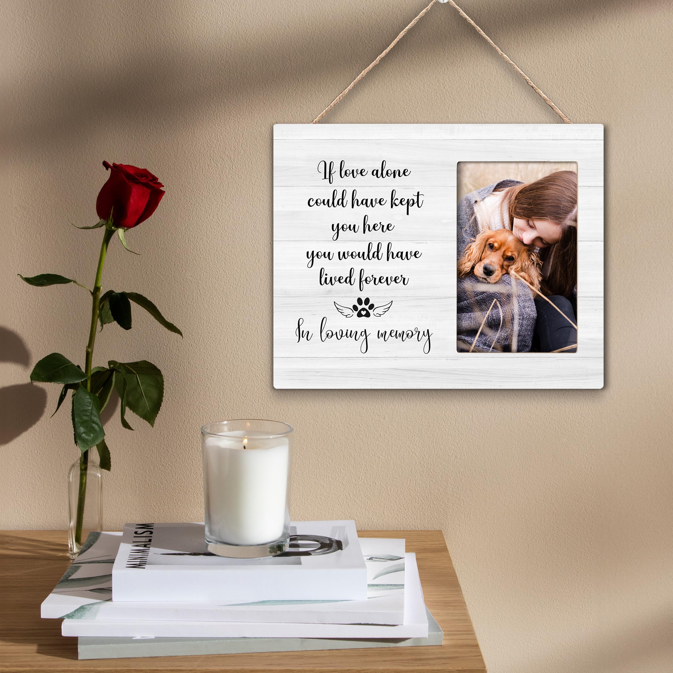 Kneaotoaji Dog Memorial Picture Frame - Pet Memorial Gifts for Dogs, Loss of Dog Sympathy Gift, Dog Frames for Pictures Memorial, In Loving Memory Frame for Tabletop or Wall Hanging 4x6 Photo 4