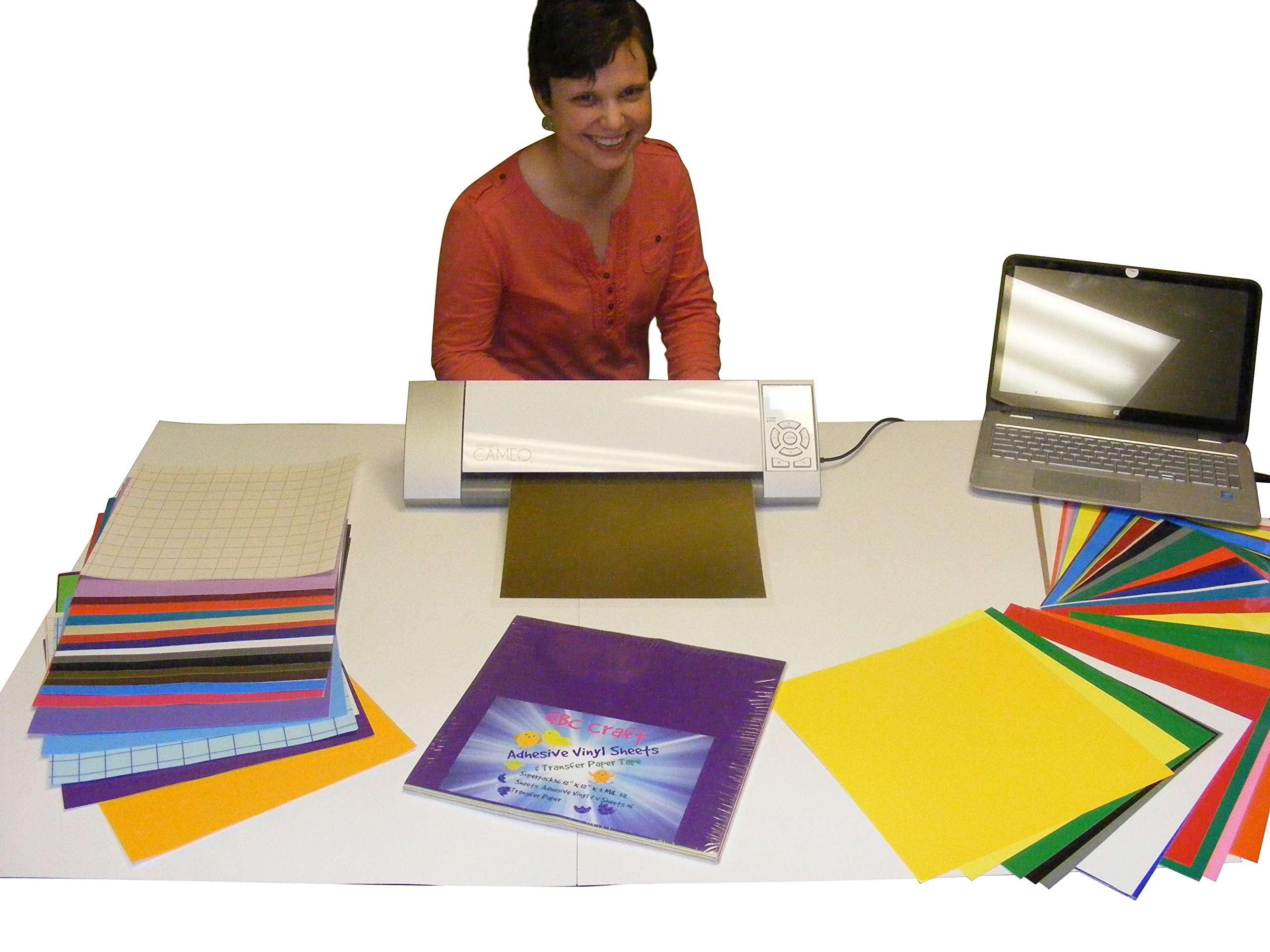 (7 Pack) Qbc Craft Gold Chrome Mirror Permanent Vinyl Sheets and Transfer Paper for Cricut Expression Explore Silhouette Cameo Make Decals Signs 3