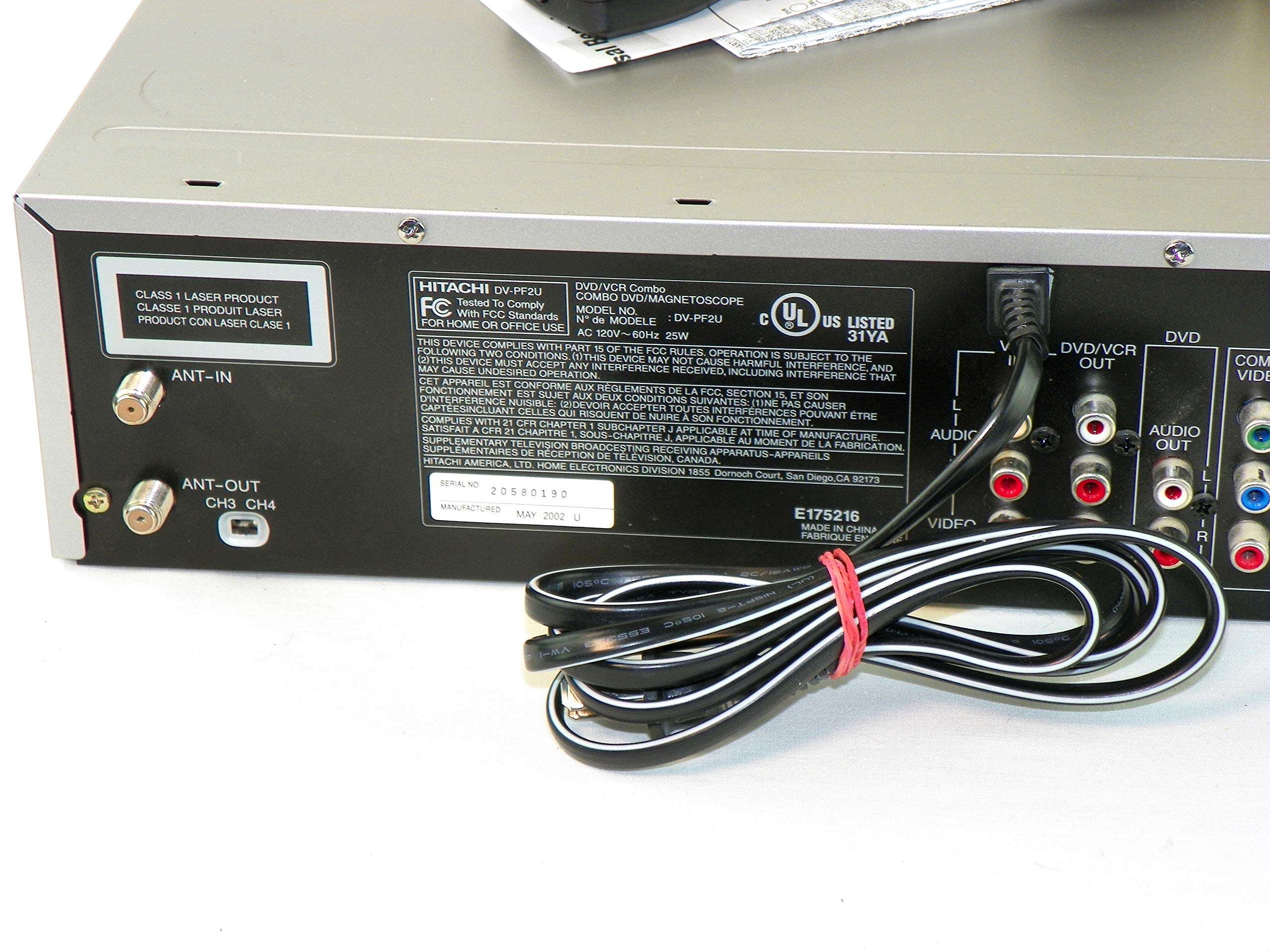 Hitachi DV-PF2U DVD/VCR Combo DVD Player Video Cassette Recorder Player VCR w/ Hi Fi Stereo & Mp3 Playback 6