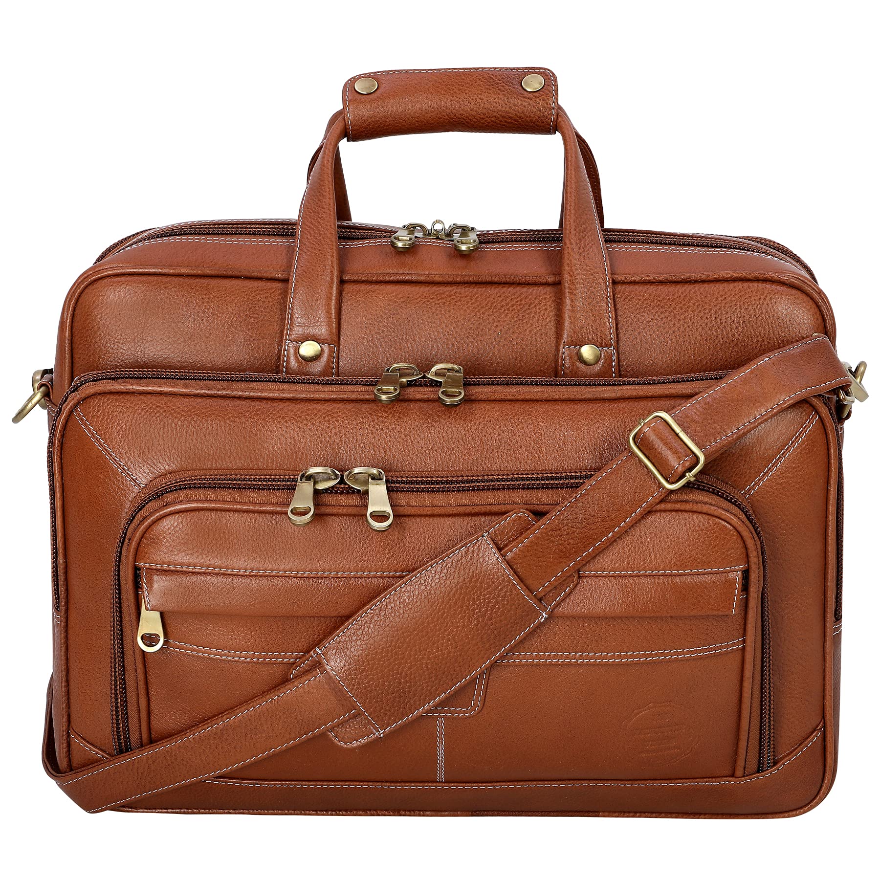 ACEKING Genuine Leather Laptop Bags For Men & Women 15.6'' Laptop Compartment Expandable Features MackBook,Notebook & Ipad Carry Case Color (TAN) 3