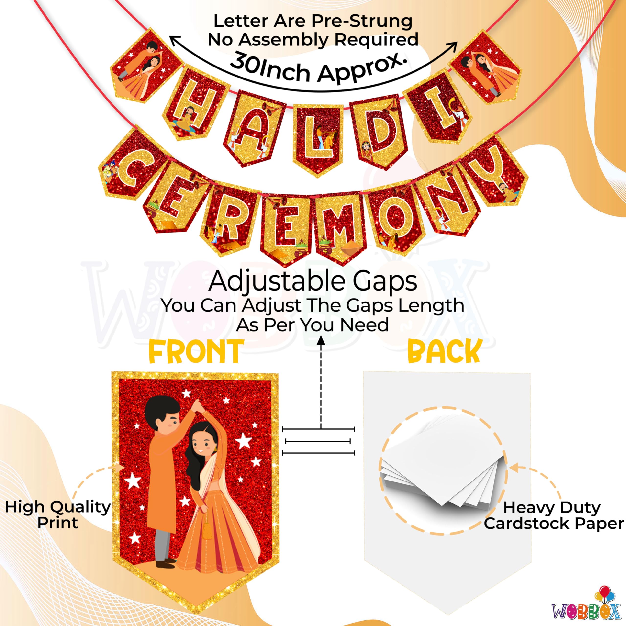 Wobbox Haldi Ceremony Decorations Items, Haldi Mehandi Decoration Items for Marriage (FP4655) 4