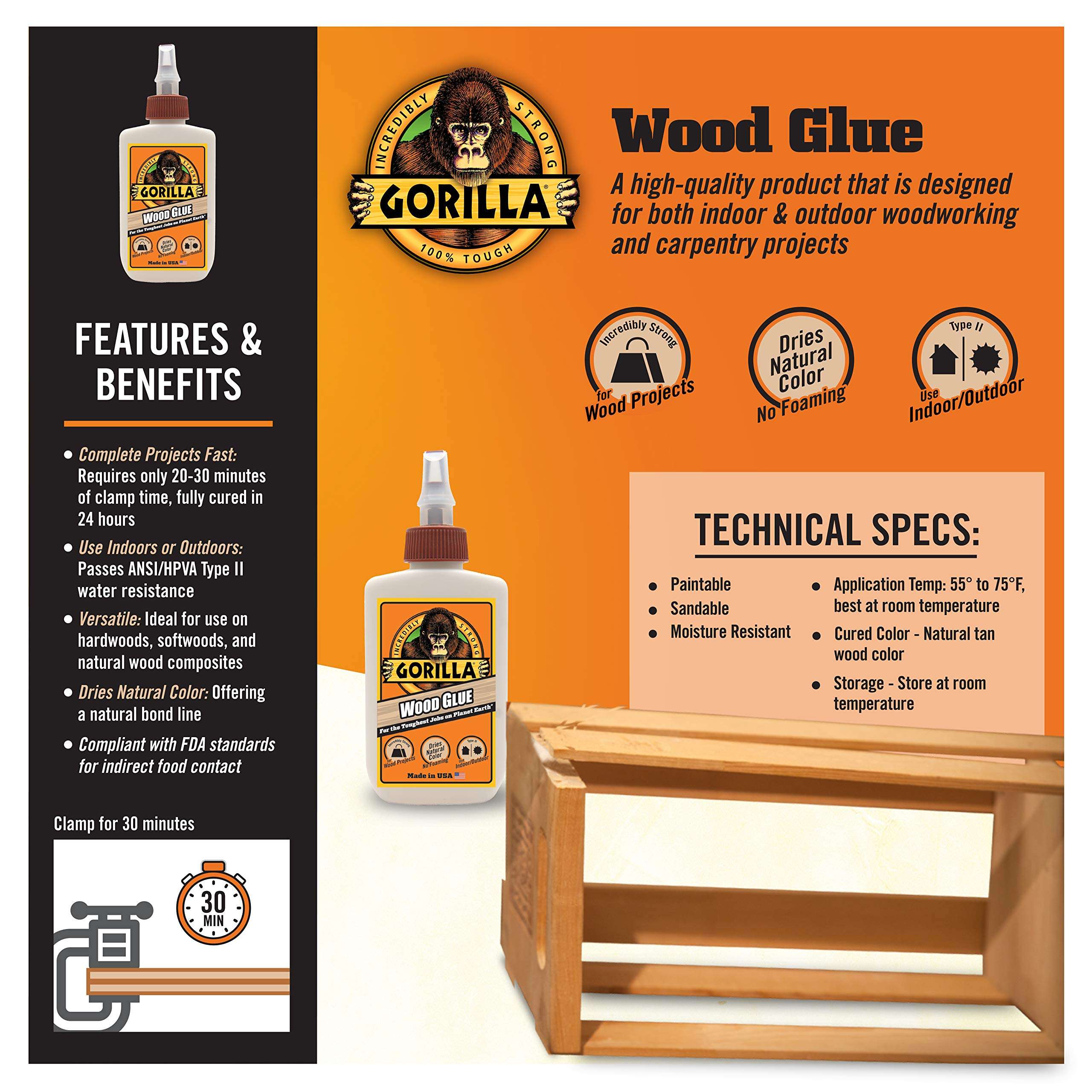 Gorilla Wood Glue, 4 oz. 2