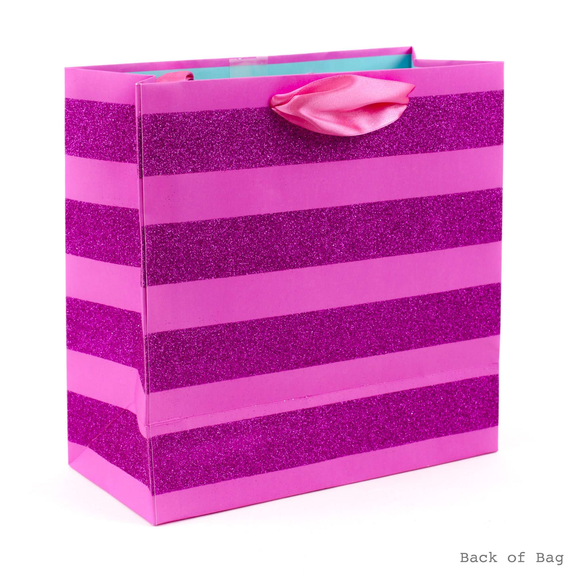 Hallmark Signature Birthday Gift Bag, Large, Pink Glitter Stripe with Gold Tassel 6
