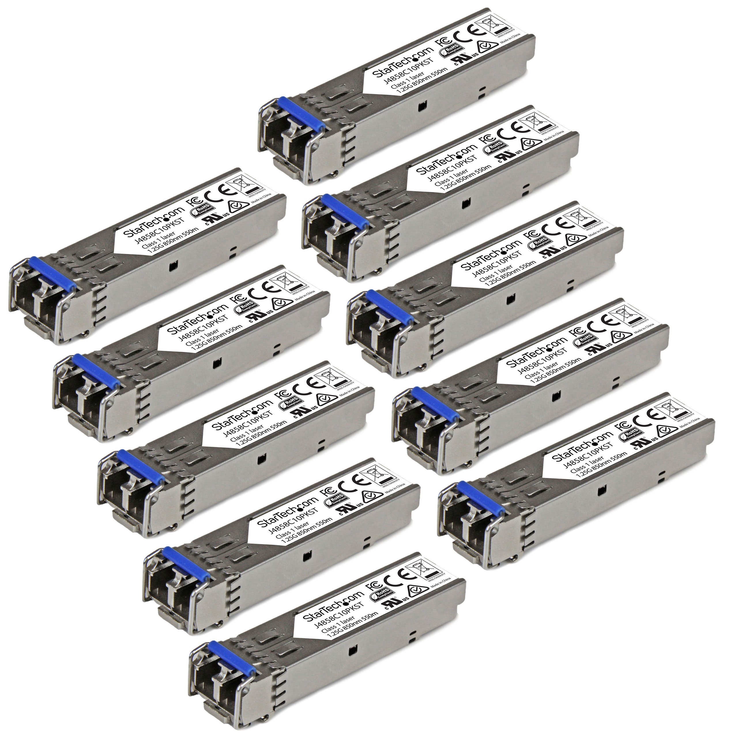 StarTech.com 10 pack HPE J4859C Compatible SFP Module1000BASE-LX GbE Single Mode (SMF)/Multi Mode (MMF) Fiber Optic Transceiver 1GE Gigabit Ethernet SFP-LC 10km-1310nm DDM HPE 1400 1700(J4859C10PKST) 5