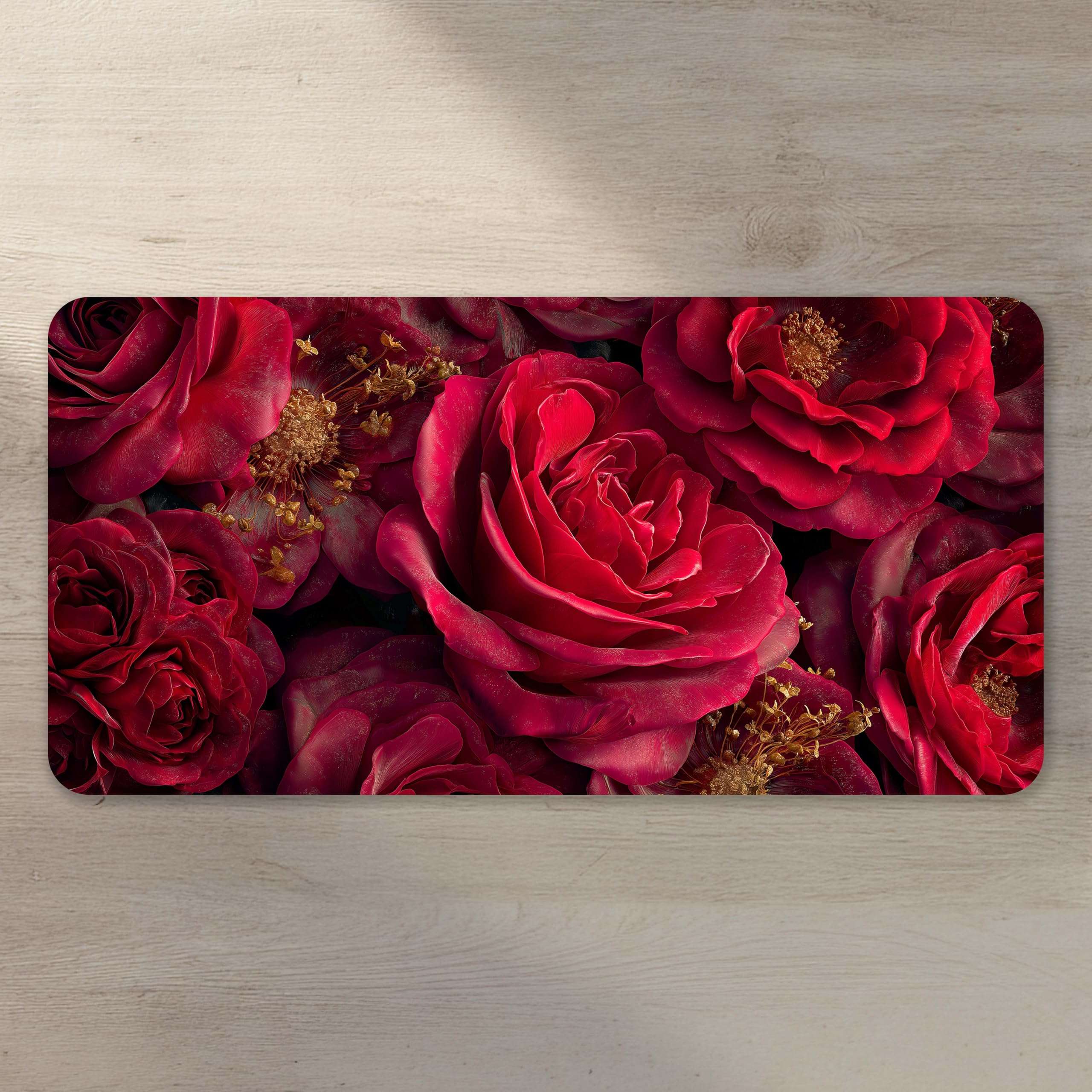 Floor Mat – Quick Dry Diatomite Absorbent Rug | Anti-Slip Soft Rubber Base Doormat for Bathroom, Bedroom, Kitchen & Entryway | Carpet Bathroom Floor Mat (80×40 cm – 3D Illusion Deep Red Rose Design) 3