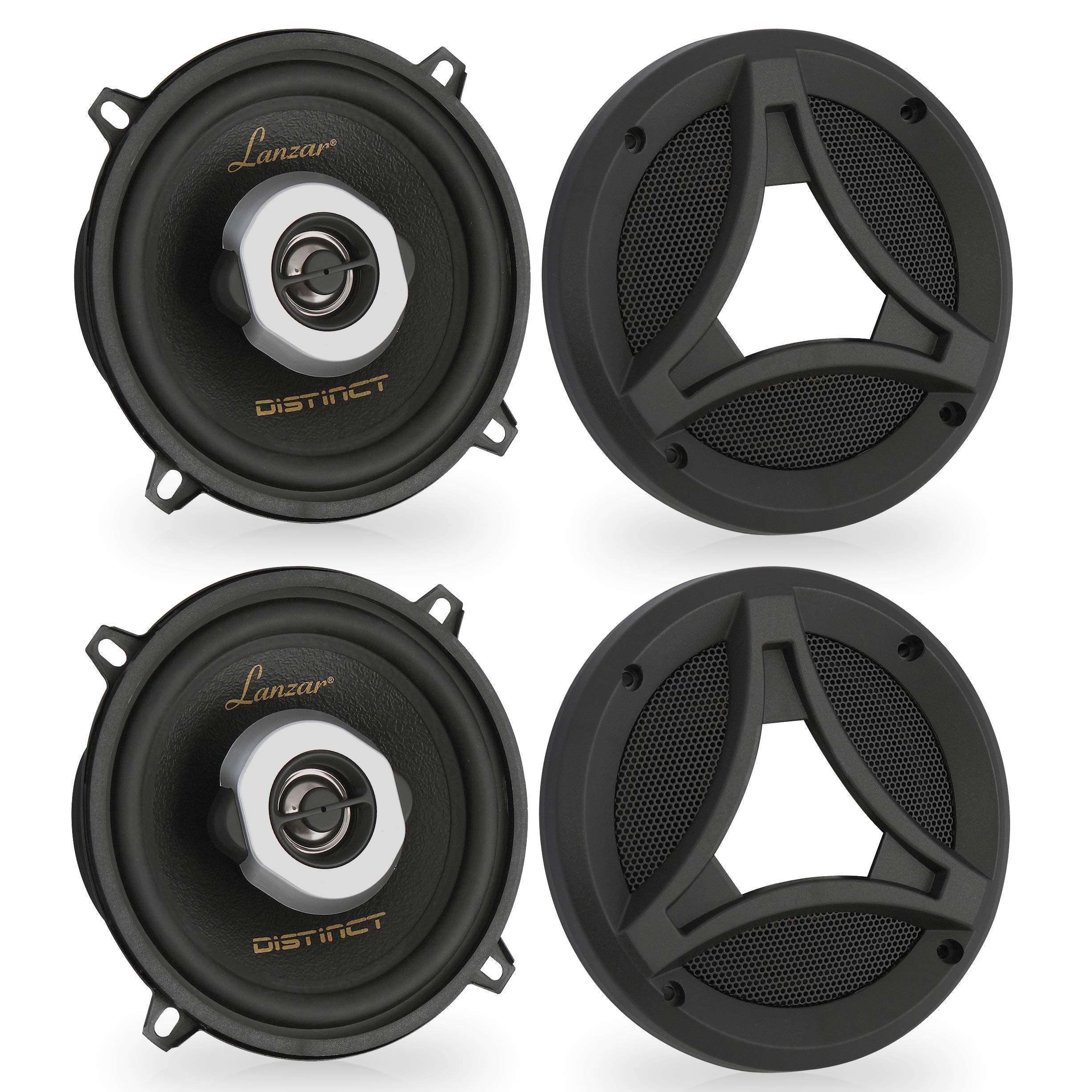 Lanzar Distinct 5.25” -in. Car Stereo Speaker Pair | 2-Way Pro Audio Component Speakers | Universal OEM Replacement | 160 Watt MAX (DCT5.2) 1