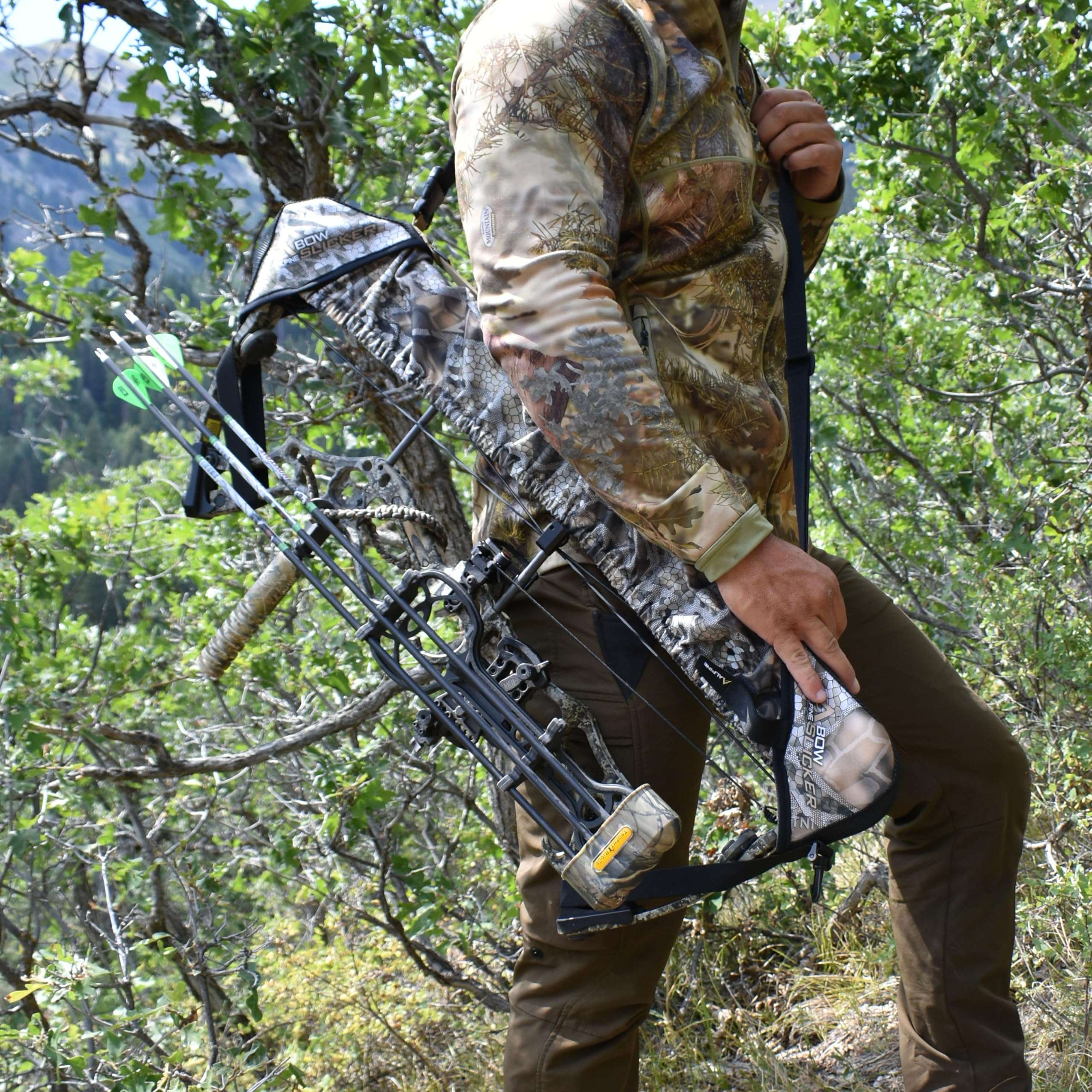 Slicker Weatherproof Bow Sling for Archery, Soft and Compact Bow Case for Hunting Gear Accessories, Cam and String Protector - Dark Earth Tan (G54) 3