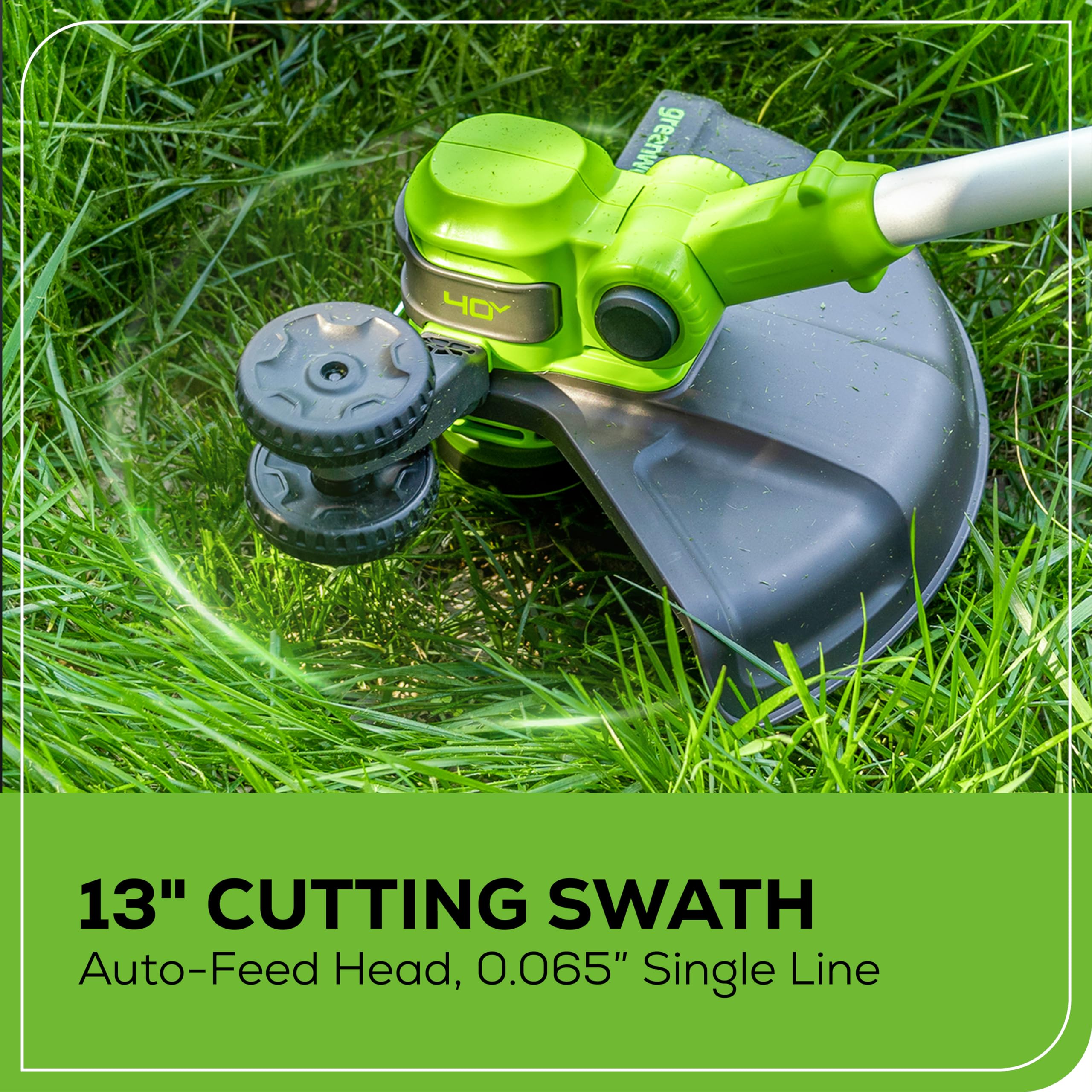 Greenworks 40V 13-Inch Cordless String Trimmer / Edger (Gen 2), 2.0Ah USB Battery and Charger Included 5