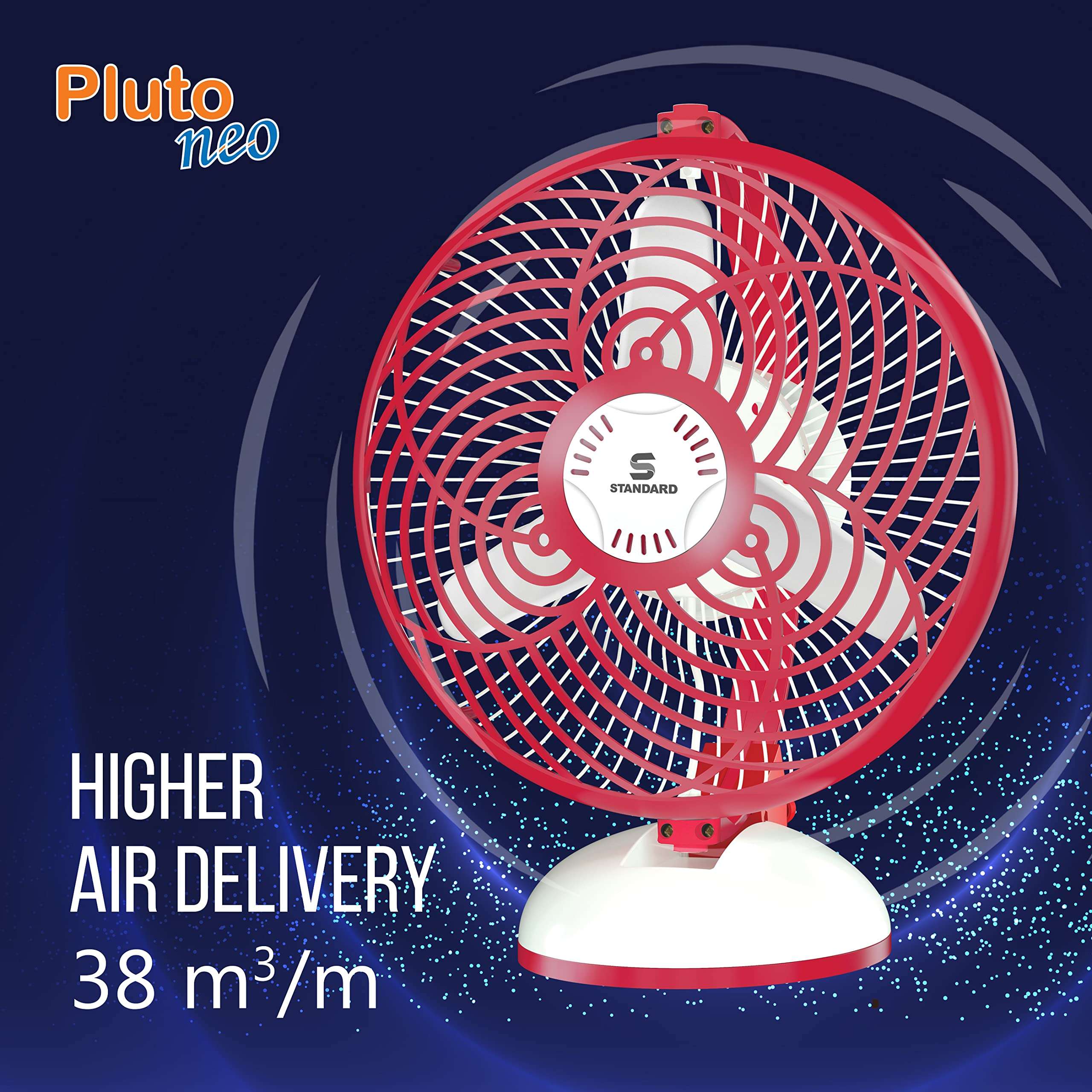 Standard Pluto Neo 230mm Table Fan (Cherry White) 4