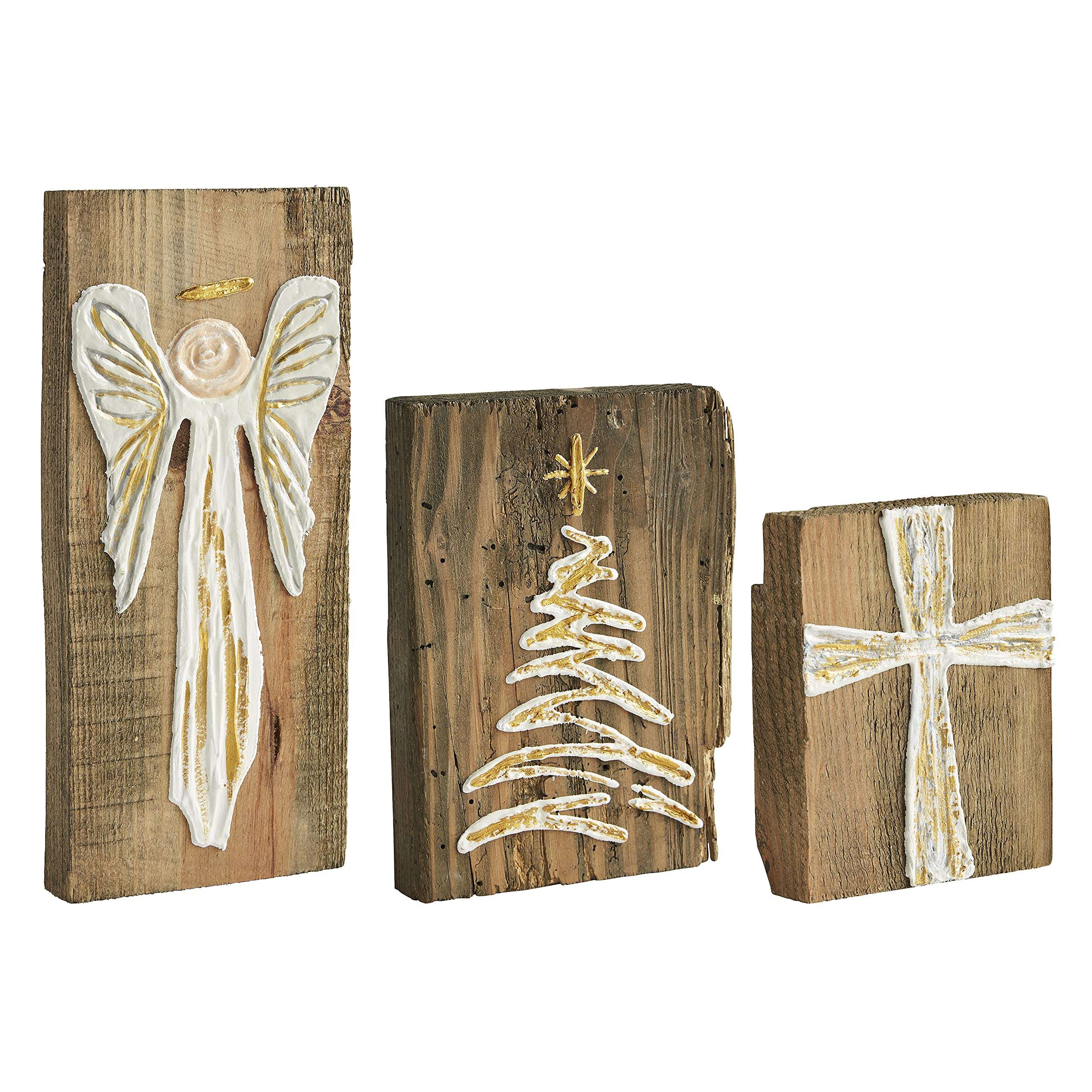 Mud Pie Gold Christmas Plaque, Cross, 5" x 4" 3