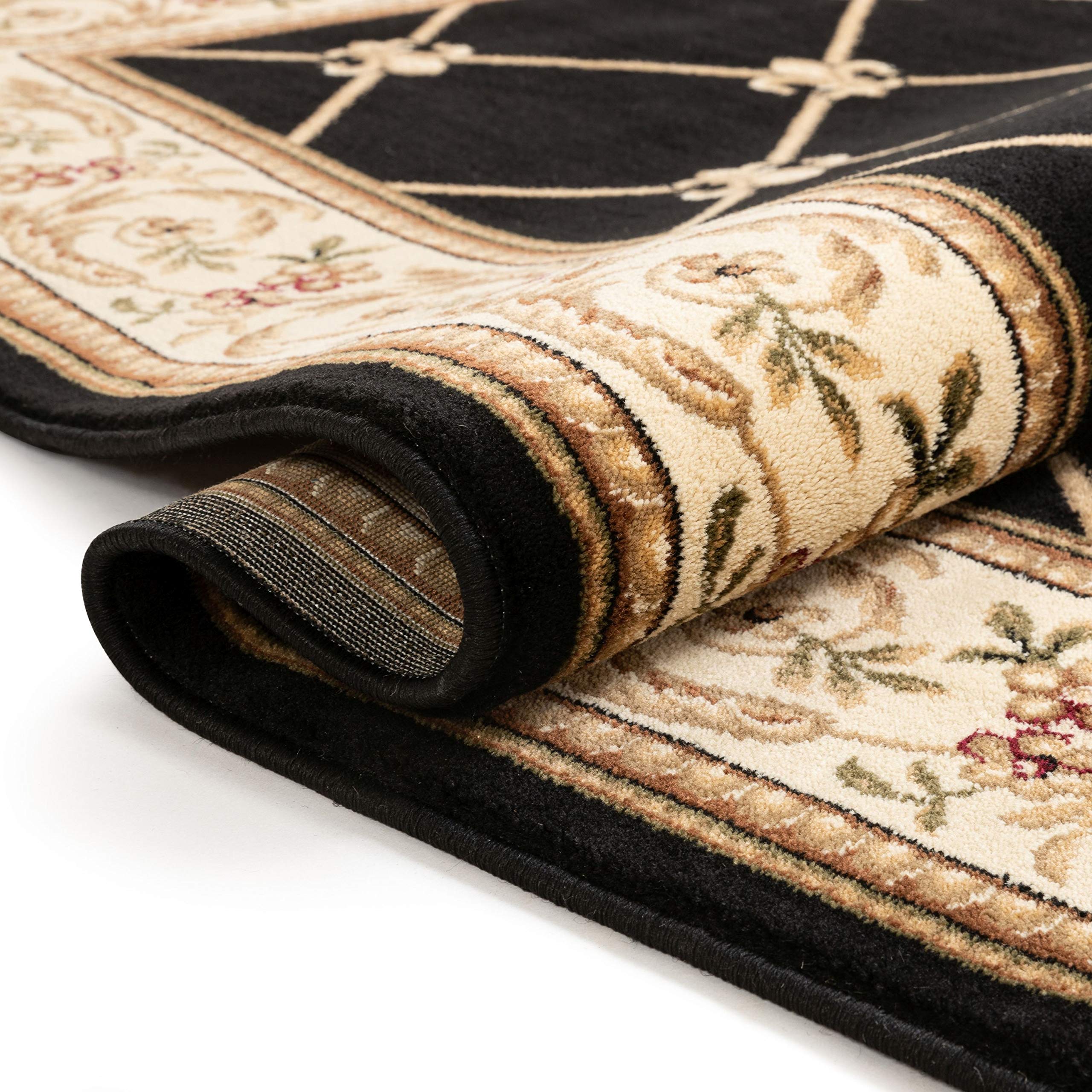 Well Woven Timeless Collection Fleur De Lis Red 2x4 Mat Luxurious Traditional French Aubusson Oriental Area Rug Perfect for Living Room Bedroom or Dining Room Easy-to-Clean Durable Design 6