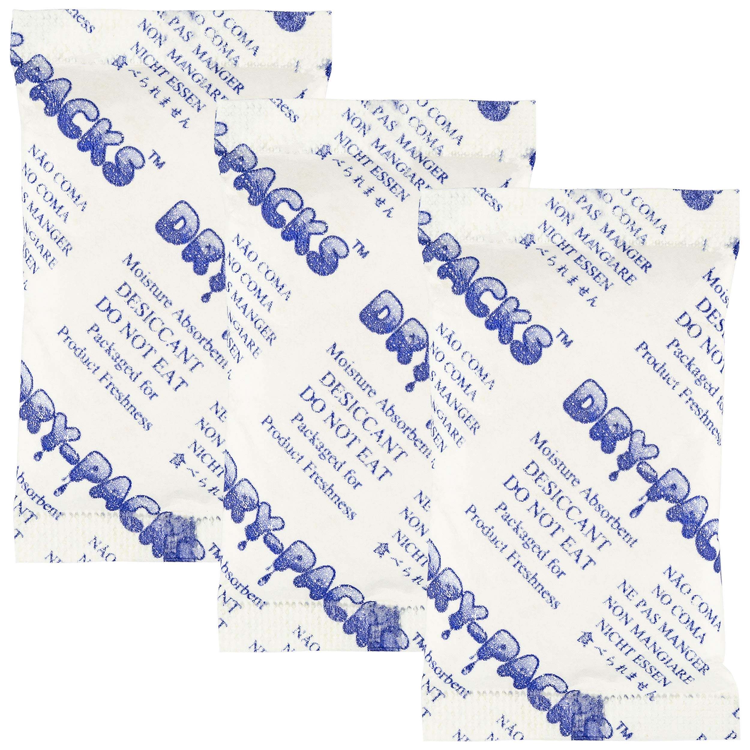 Dry-Packs Absorbent Industries Silica Gel in Tyvek Rechargeable Dehumidifier Absorbs Moisture 10 gram 1500PK 3