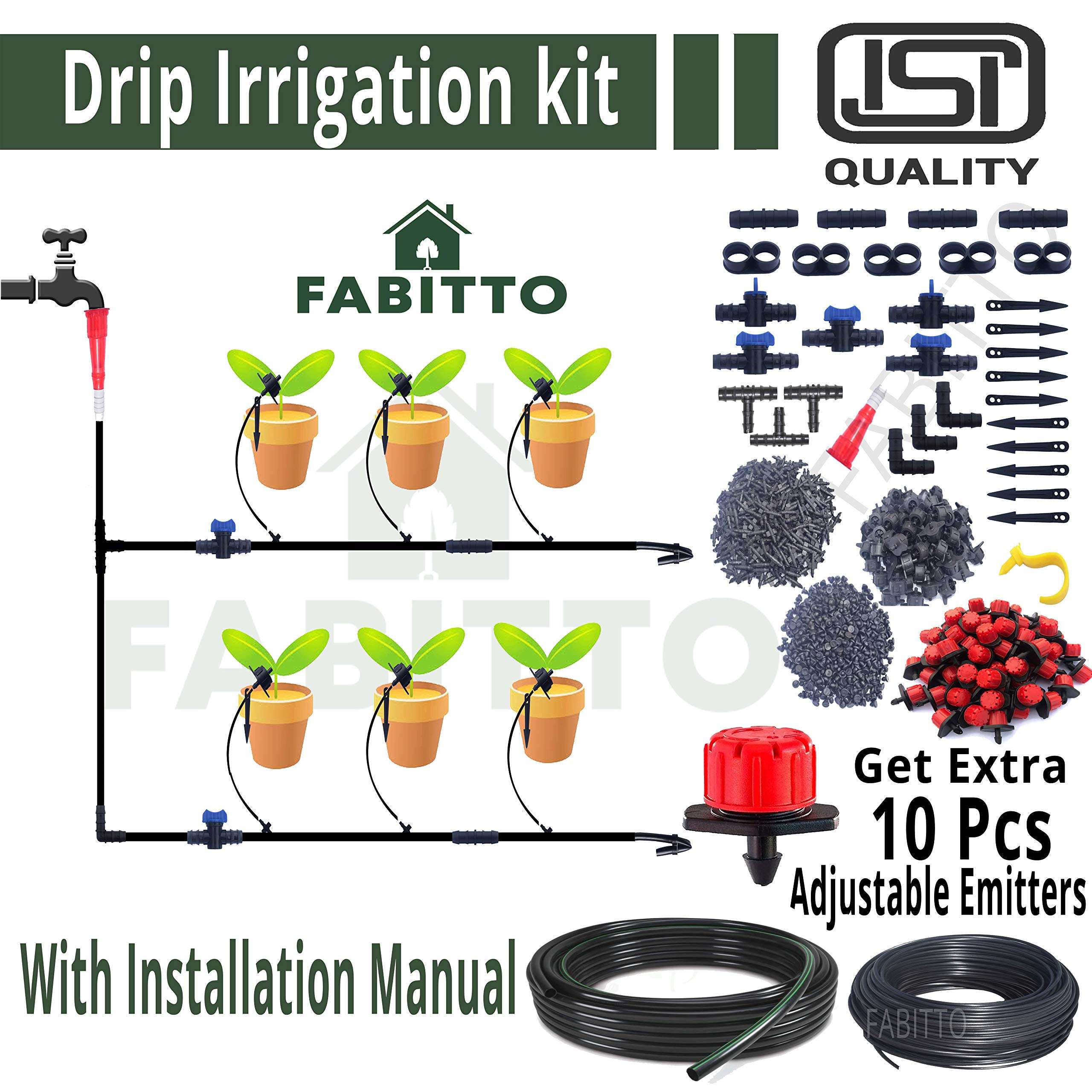FABITTO® Drip Irrigation kit for Home Garden Plants kit Watering System for Plants. (60 Plants Drip Kit) 3