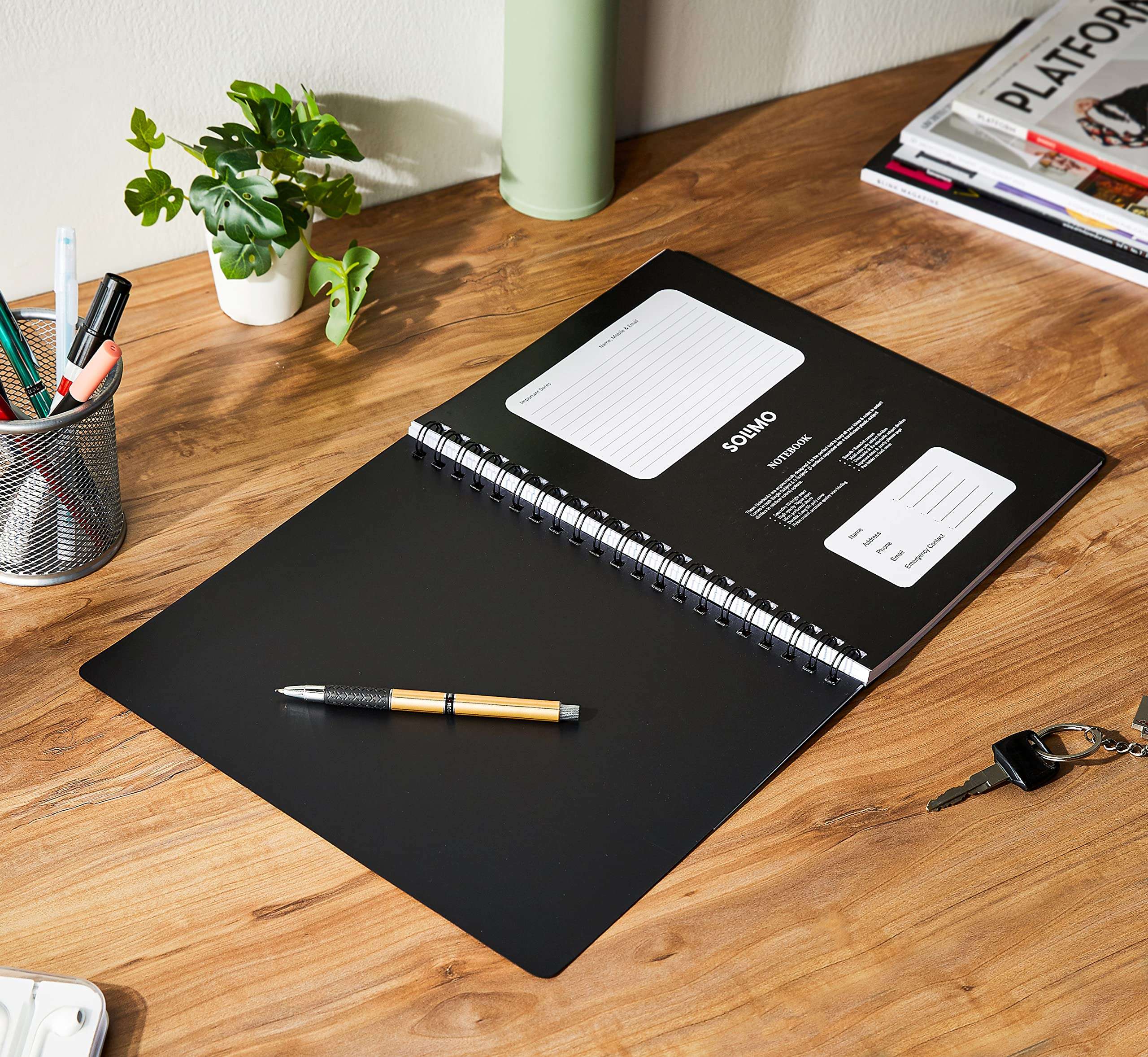 Amazon Brand - Solimo Wirebound Notebook, A4 Size,160 Pages, Single Ruled, 70 GSM Paper 4