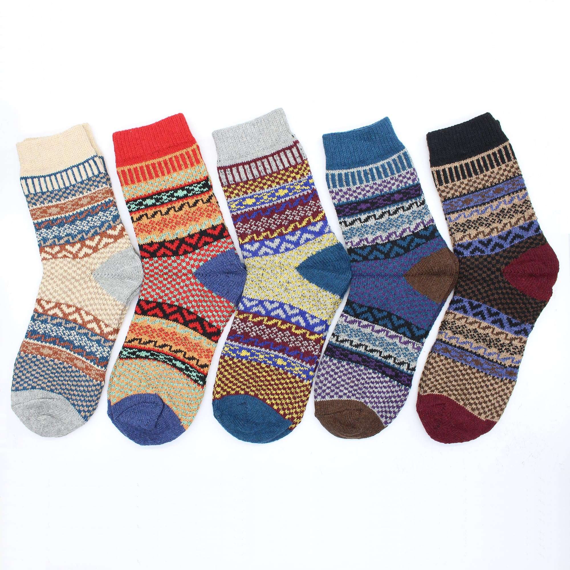 BLBJYPZX Wool Socks for Women, Cozy Thermal Fall Winter Hiking Alpaca Warm Think Knit Comfy Crew Calf Socks 4