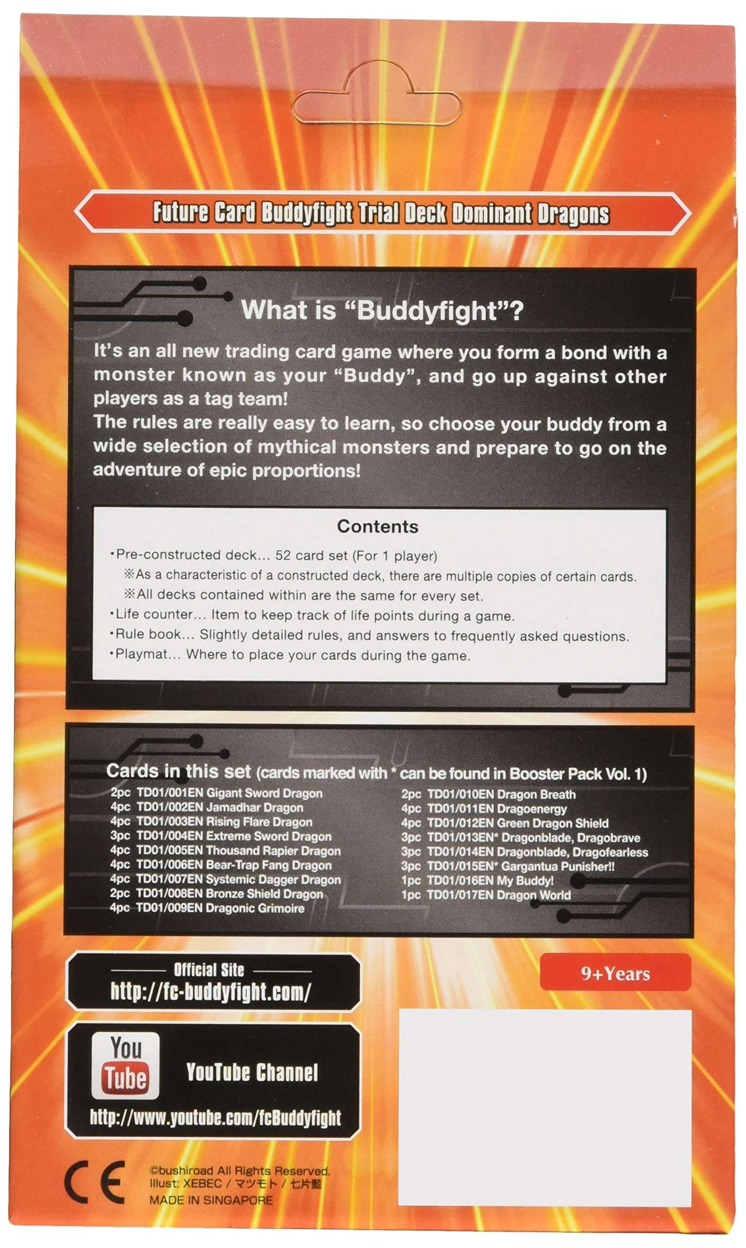 Bushiroad Future Card BuddyFight BFE-TD01 Dominant Dragons Trial Deck 2