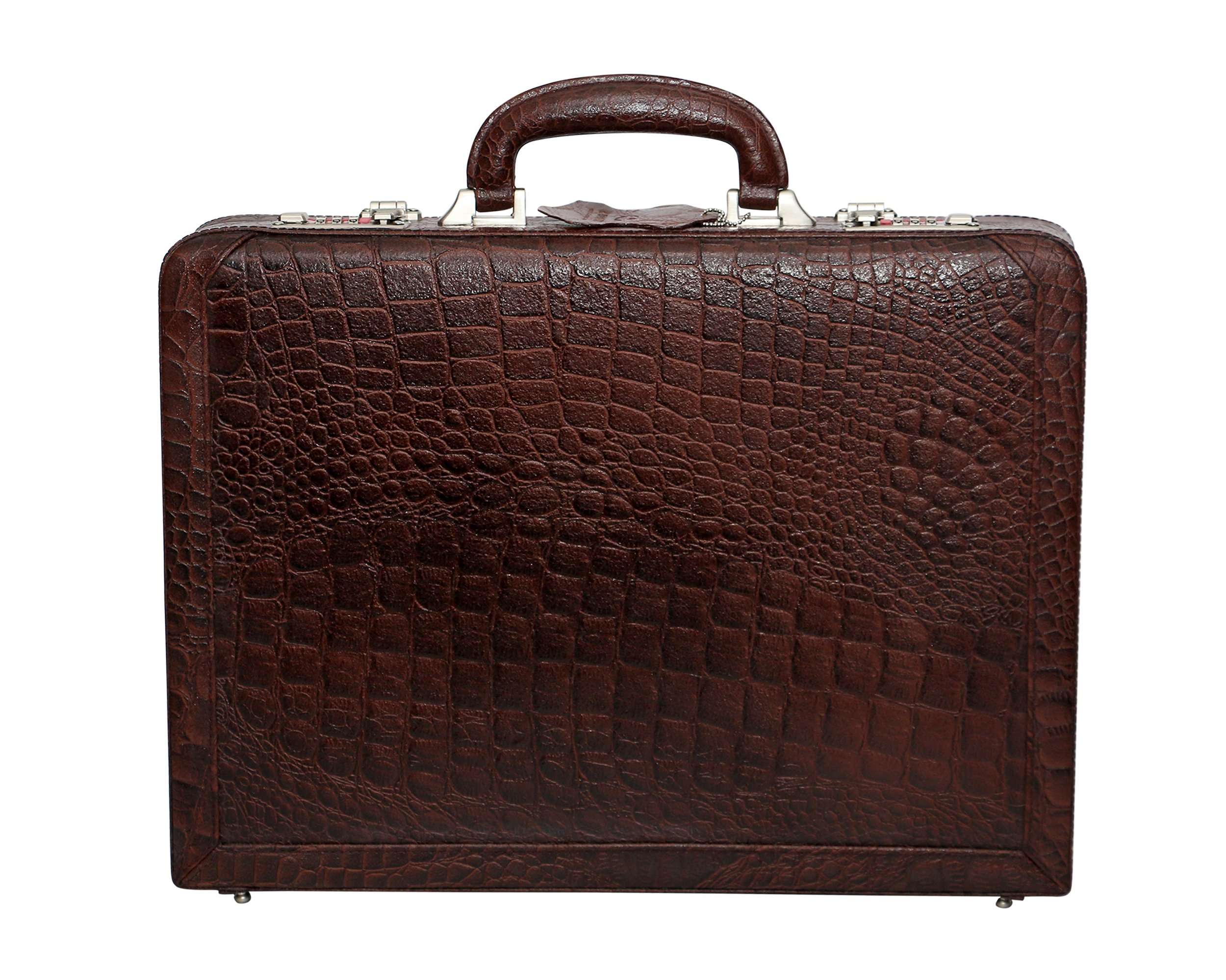 C Comfort Genuine Leather Briefcase for Mens Office Laptop Compartment Expandable Features High-Security Combo Number Lock Briefcase Bag for Men Brown Color 1