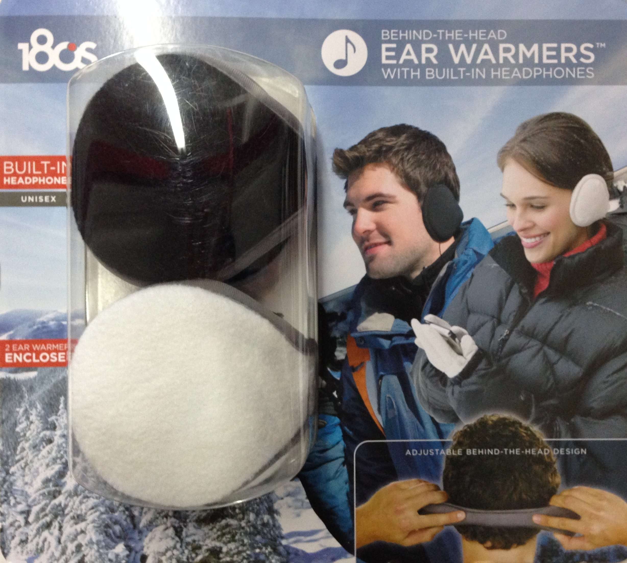180s Unisex 2-Pack Behind the Head Adjustable Ear Warmers With Built In Headphones 2