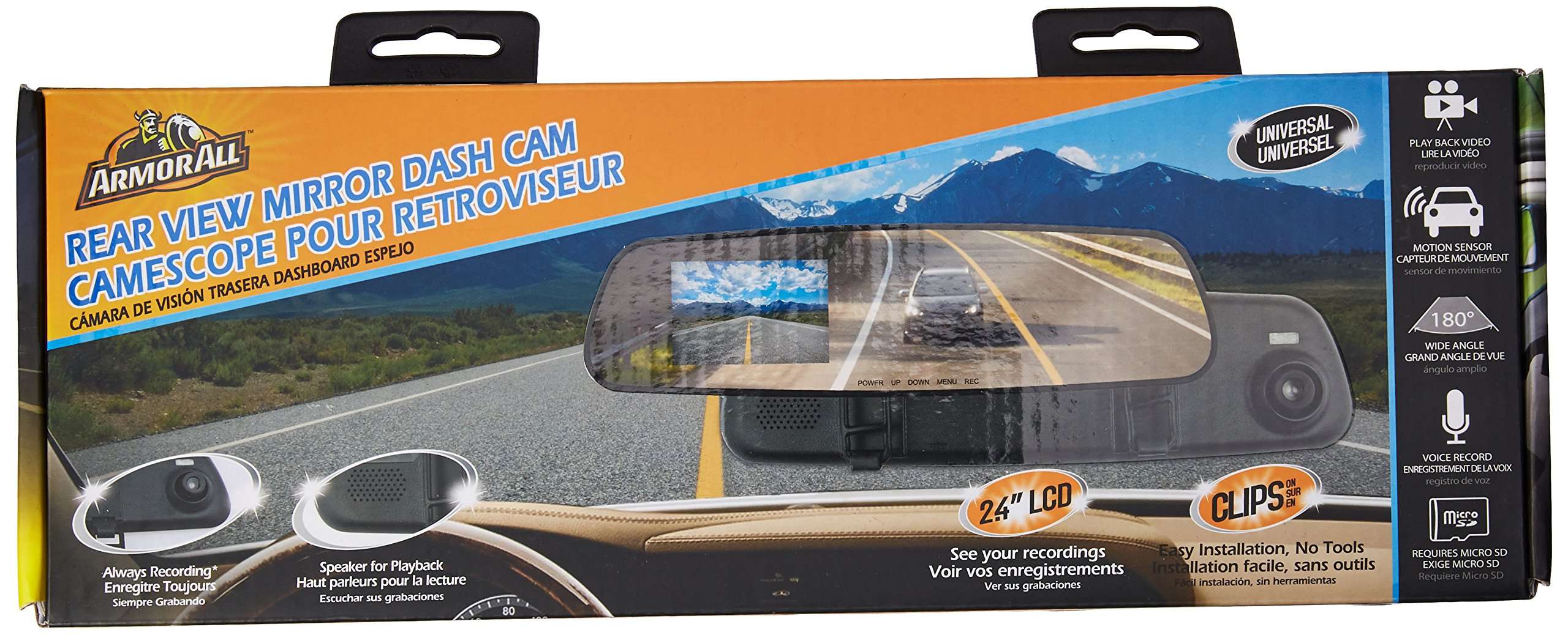 Armor All ADC2-1004-BLK Rear View Mirror Dash Cam (Black) 3