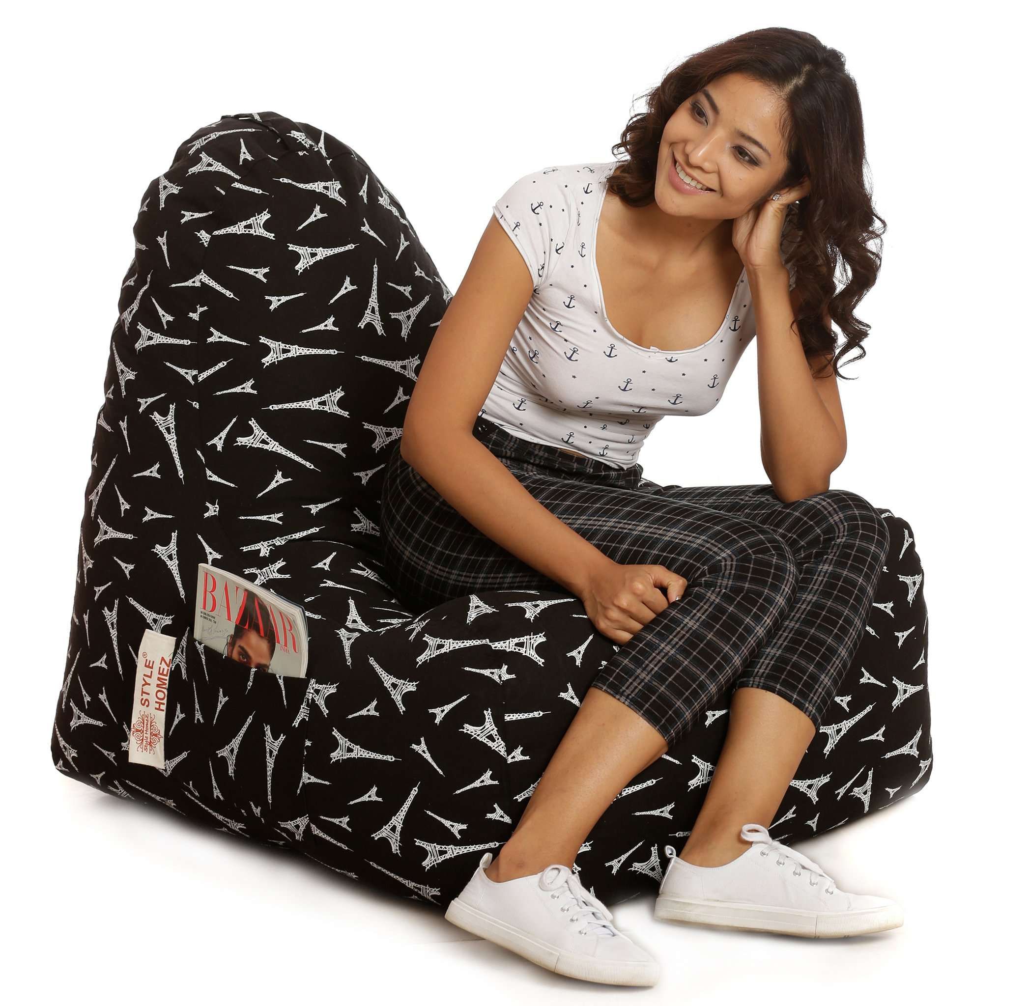 Style Homez Hackey Cotton Canvas Abstract Printed Bean Bag XXL Cover Only 5