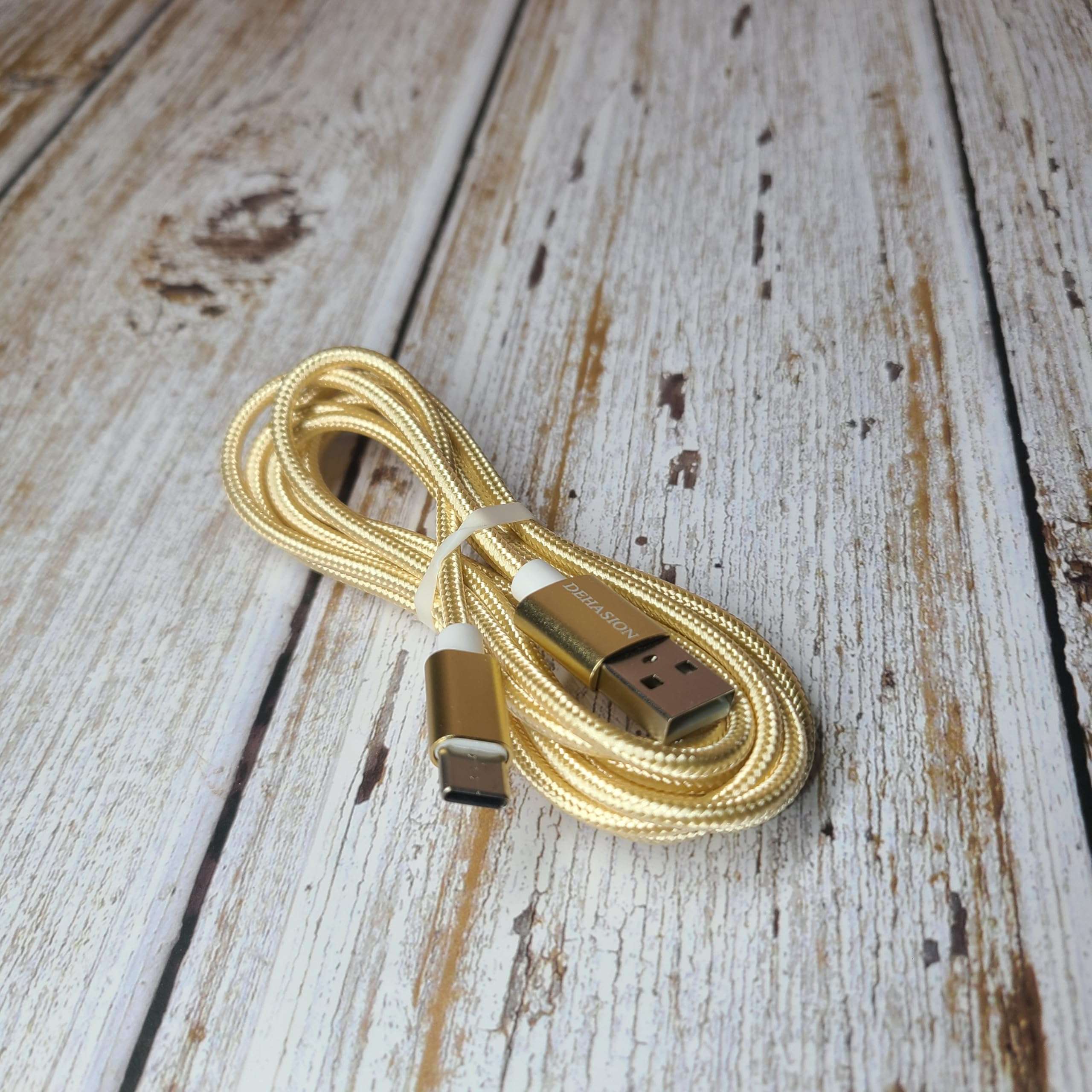 DEHASION USB cables – High-speed data transfer and charging with tangle-free design, compatible with all USB devices (Gold) 5