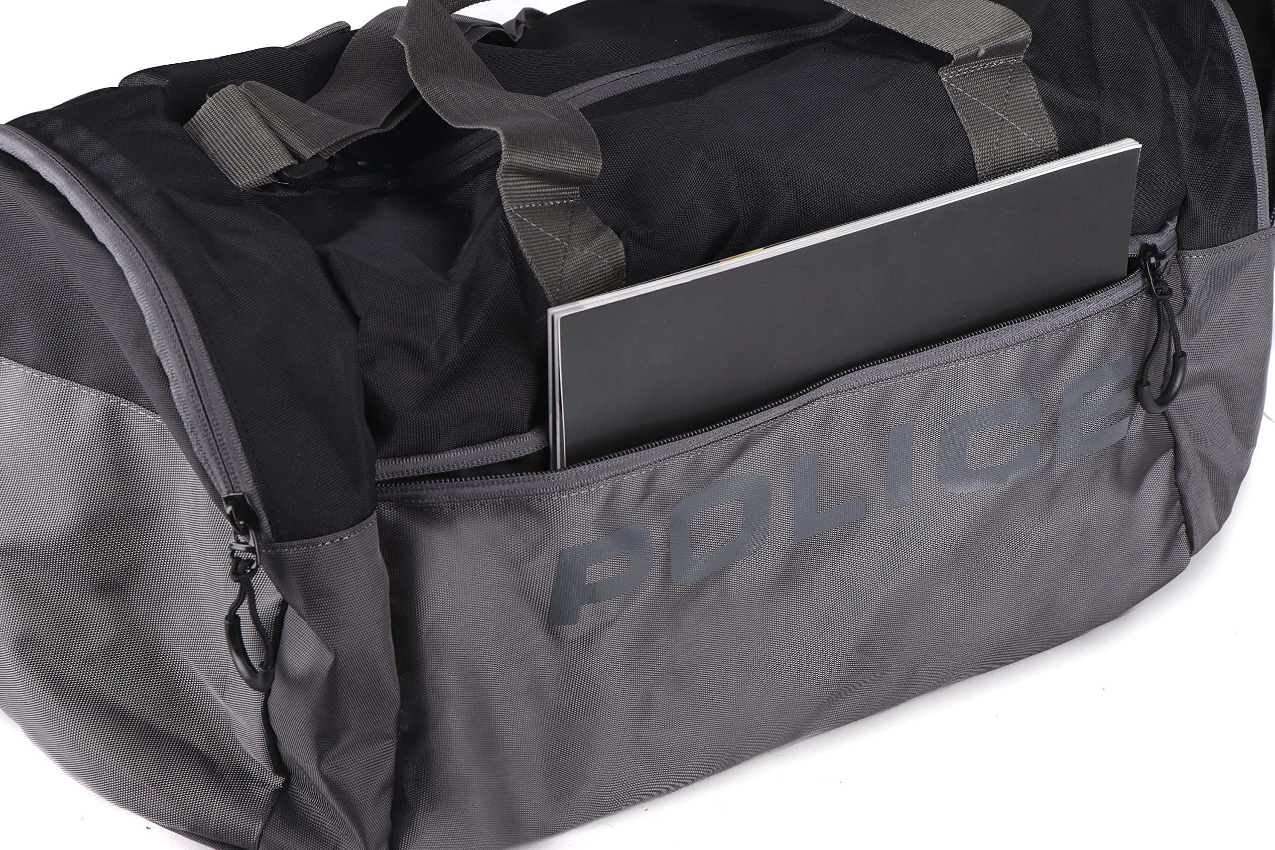 POLICE Noah Gym Bag, NylonTravel Duffel Bag - Black/Grey 5
